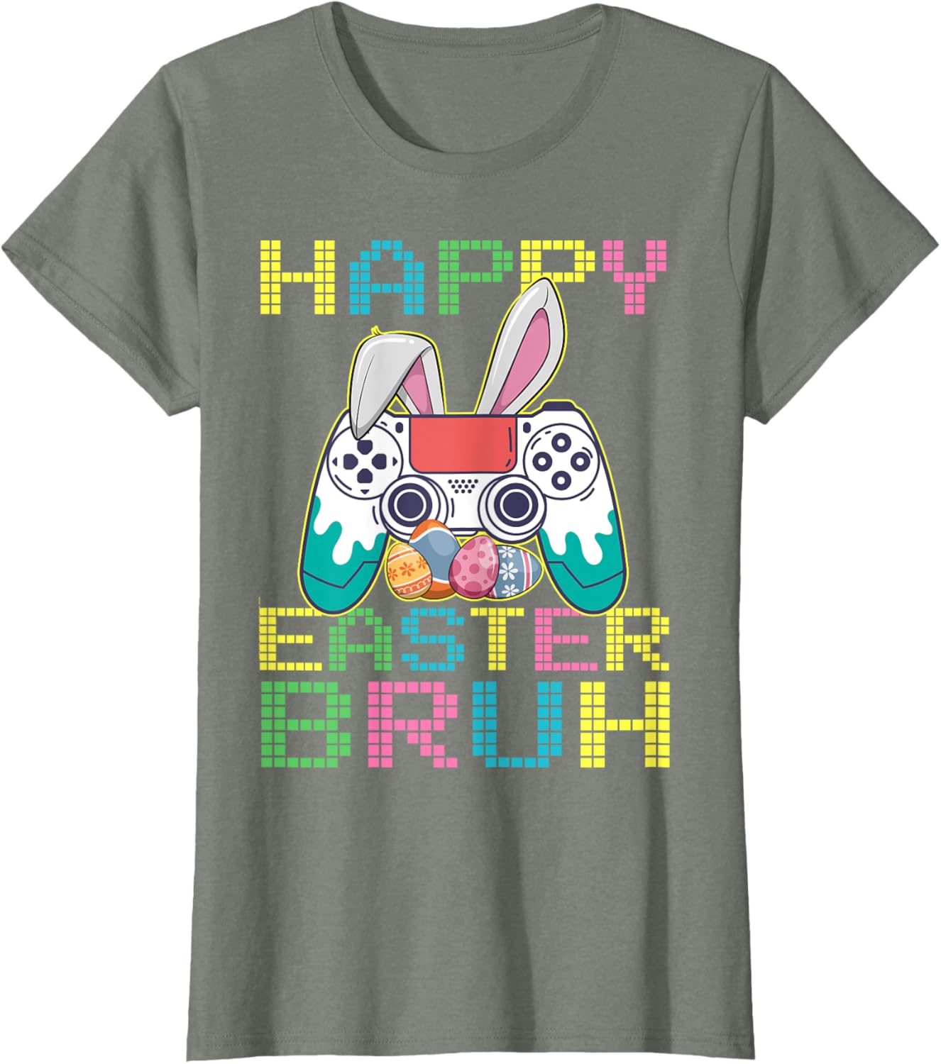 Happy Easter Bruh Video Games Bunny Gaming Funny T-Shirt