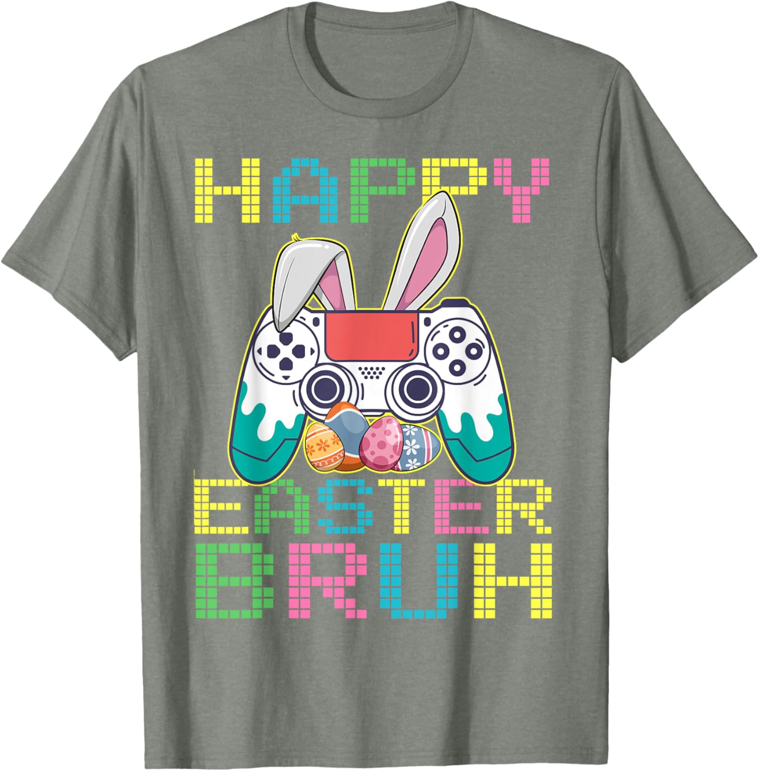 Happy Easter Bruh Video Games Bunny Gaming Funny T-Shirt