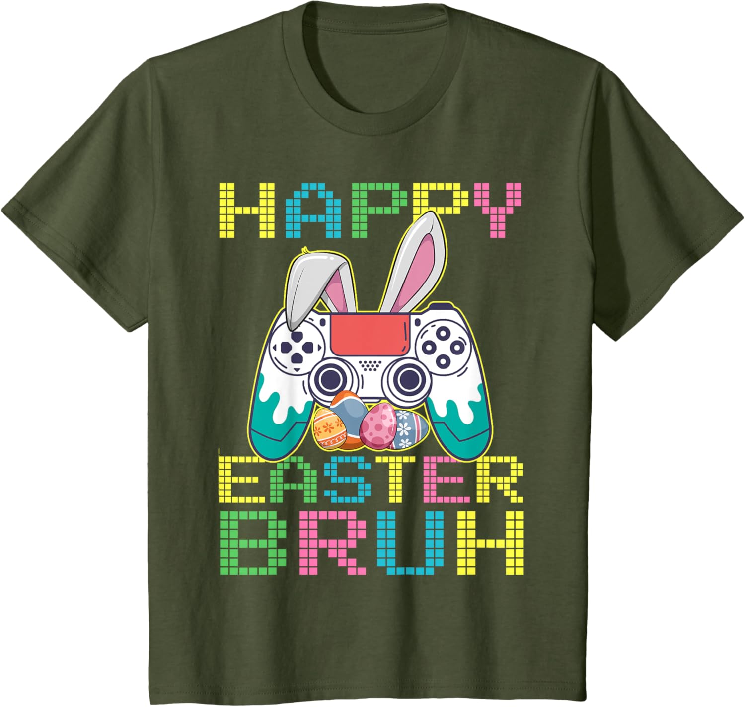 Happy Easter Bruh Video Games Bunny Gaming Funny T-Shirt