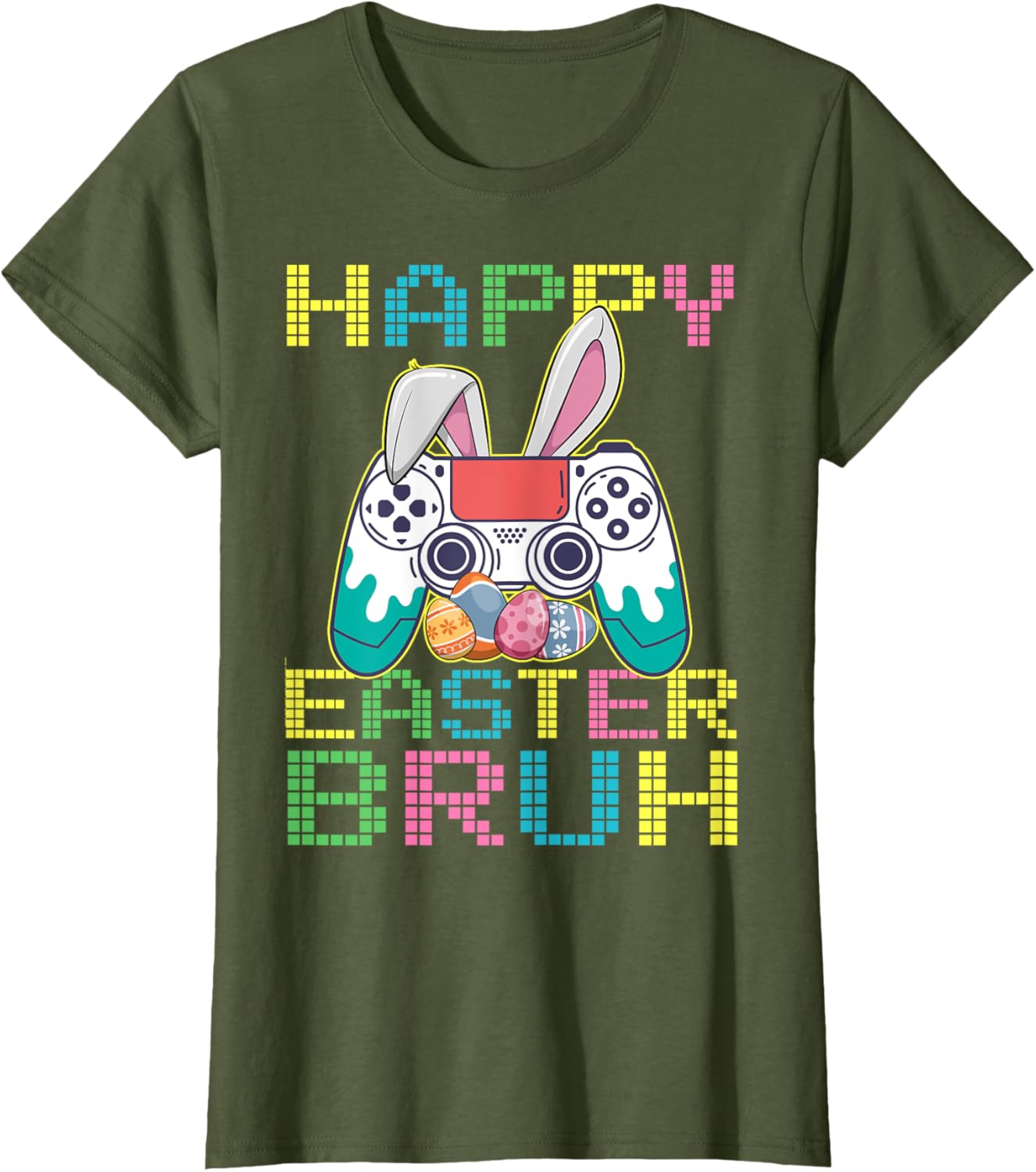 Happy Easter Bruh Video Games Bunny Gaming Funny T-Shirt