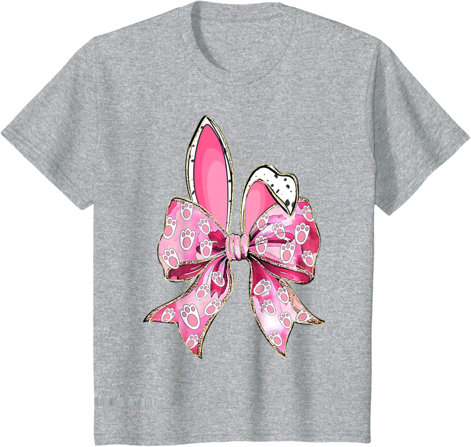 Happy Easter Bunny Coquette Bow Ears Girls Teen Women T-Shirt