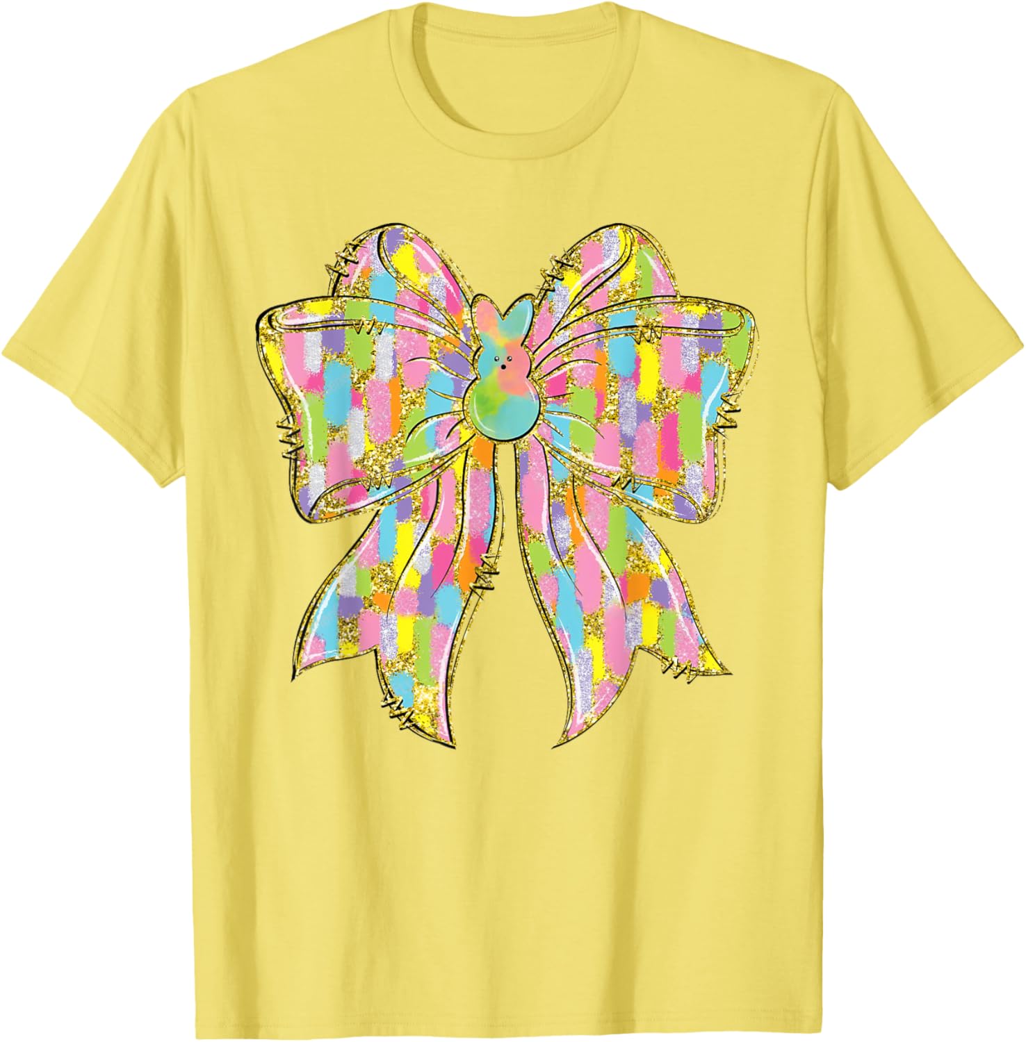 Happy Easter Bunny Spring Hunt Eggs Rabbit Coquette Bow Cute T-Shirt