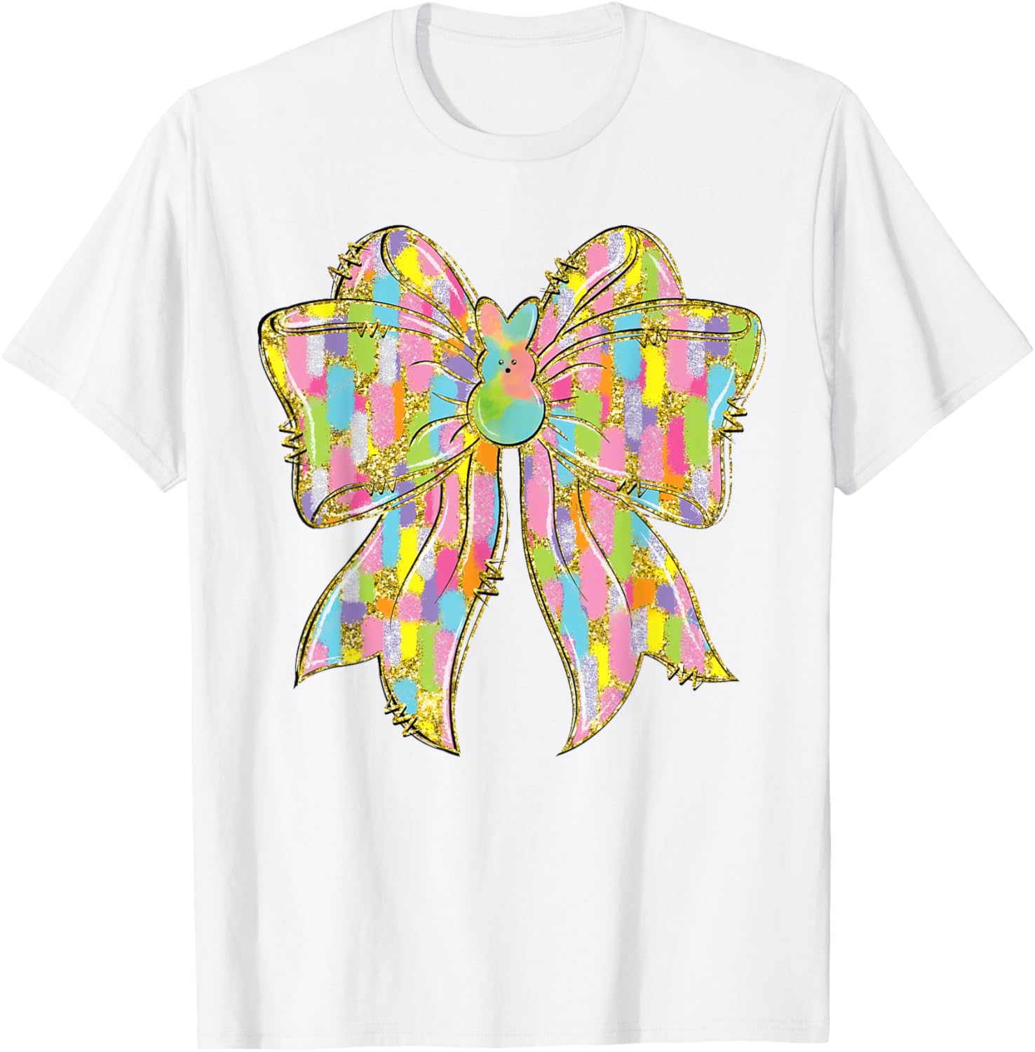 Happy Easter Bunny Spring Hunt Eggs Rabbit Coquette Bow Cute T-Shirt