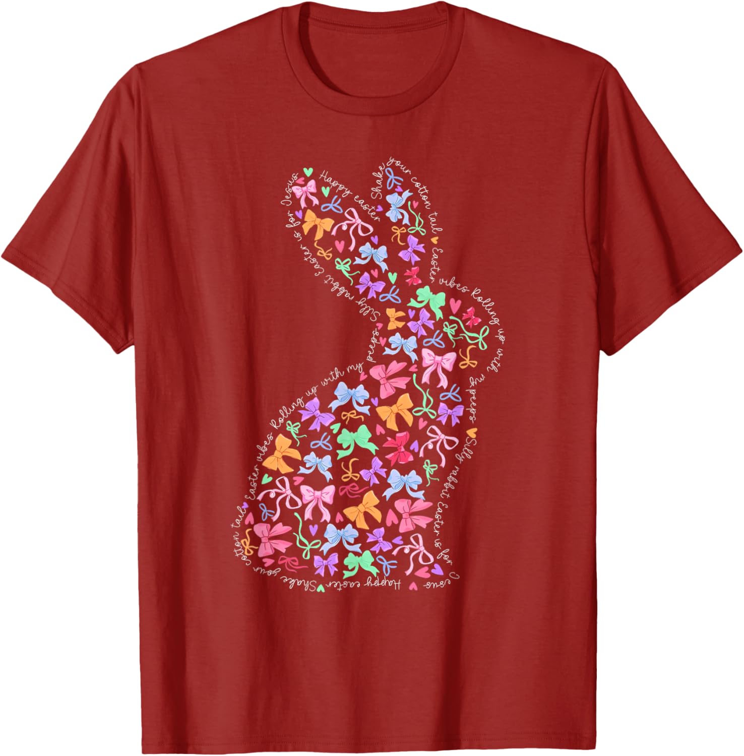 Happy Easter Bunny Spring Hunt Eggs Rabbit Coquette Bow Cute T-Shirt
