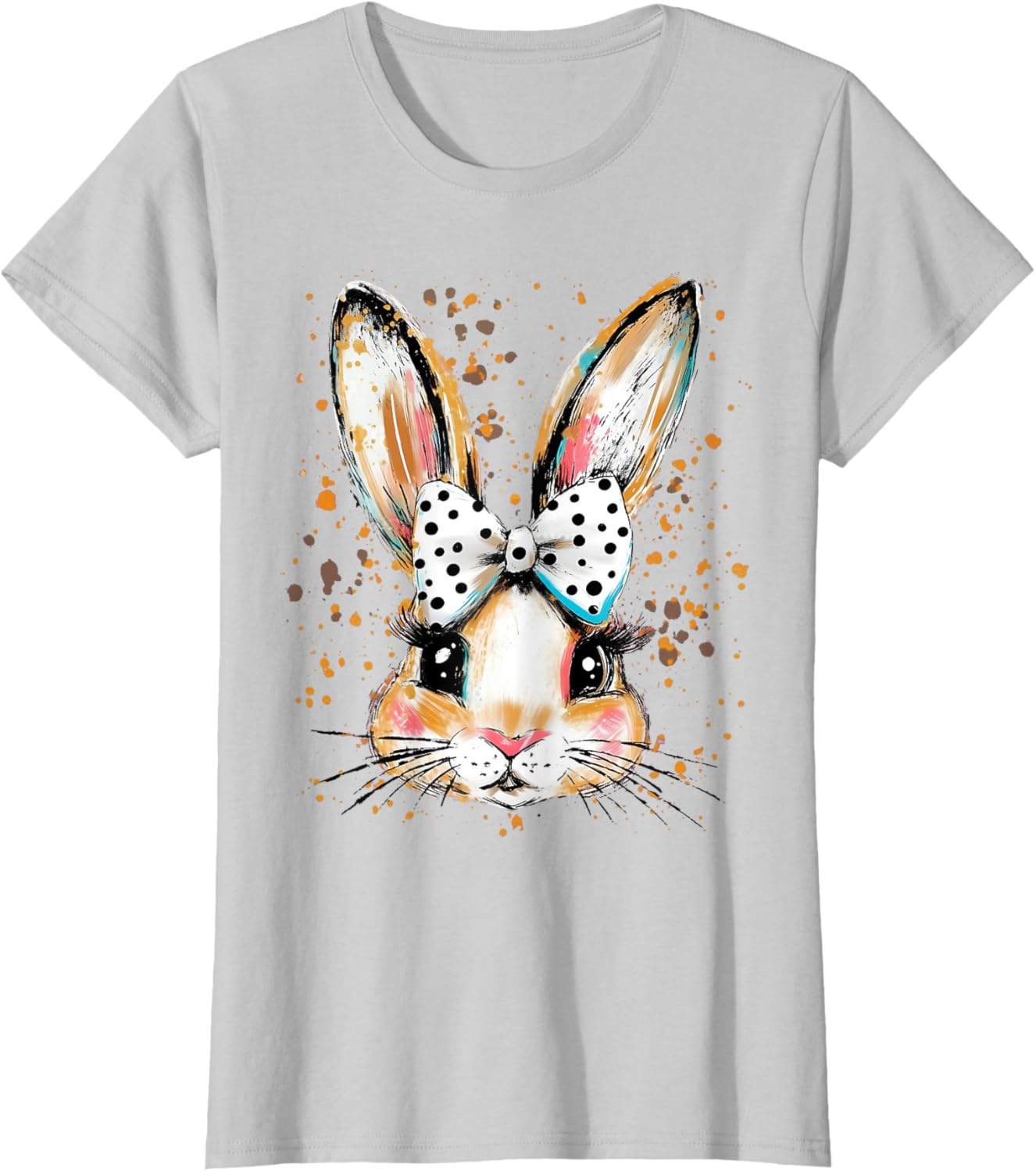 Happy Easter Bunny Spring Hunt Eggs Rabbit Coquette Bow Cute T-Shirt