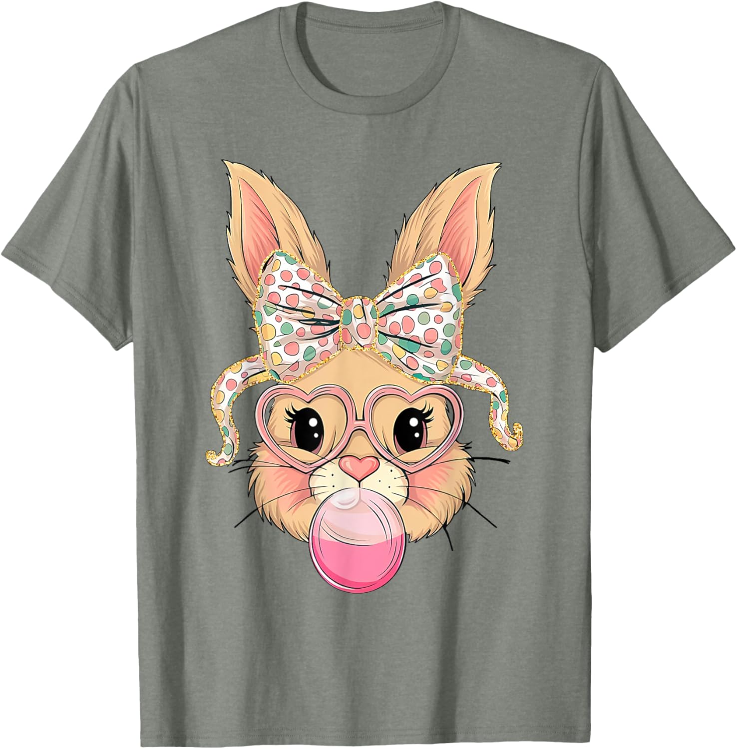 Happy Easter Bunny Spring Hunt Eggs Rabbit Coquette Bow Cute T-Shirt