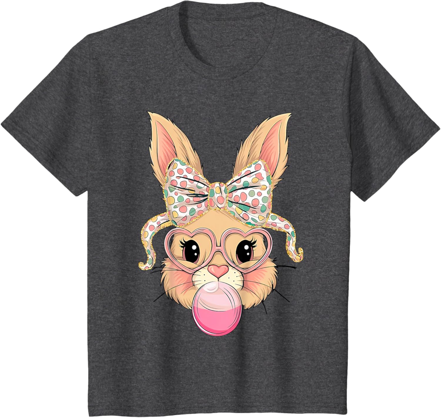 Happy Easter Bunny Spring Hunt Eggs Rabbit Coquette Bow Cute T-Shirt