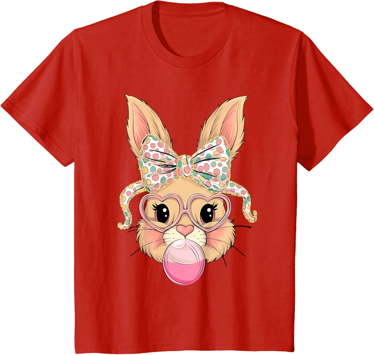 Happy Easter Bunny Spring Hunt Eggs Rabbit Coquette Bow Cute T-Shirt