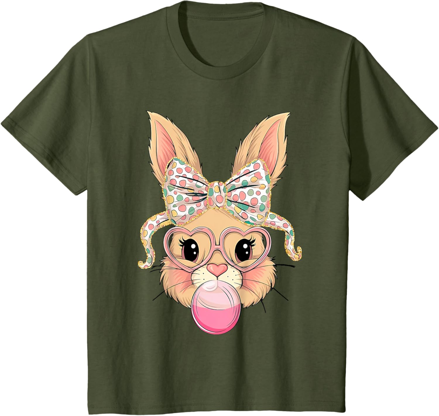 Happy Easter Bunny Spring Hunt Eggs Rabbit Coquette Bow Cute T-Shirt