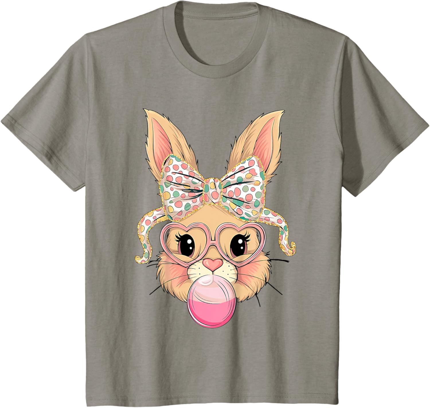 Happy Easter Bunny Spring Hunt Eggs Rabbit Coquette Bow Cute T-Shirt