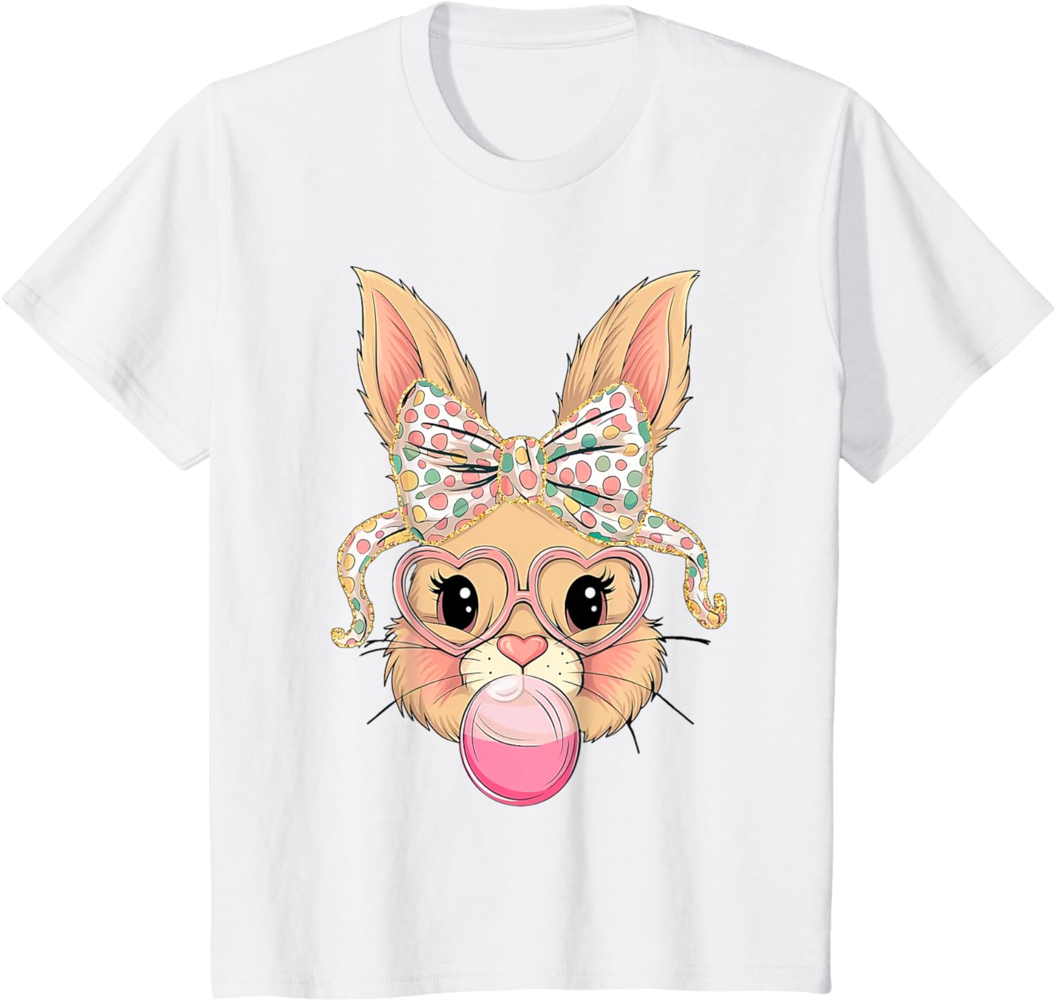 Happy Easter Bunny Spring Hunt Eggs Rabbit Coquette Bow Cute T-Shirt