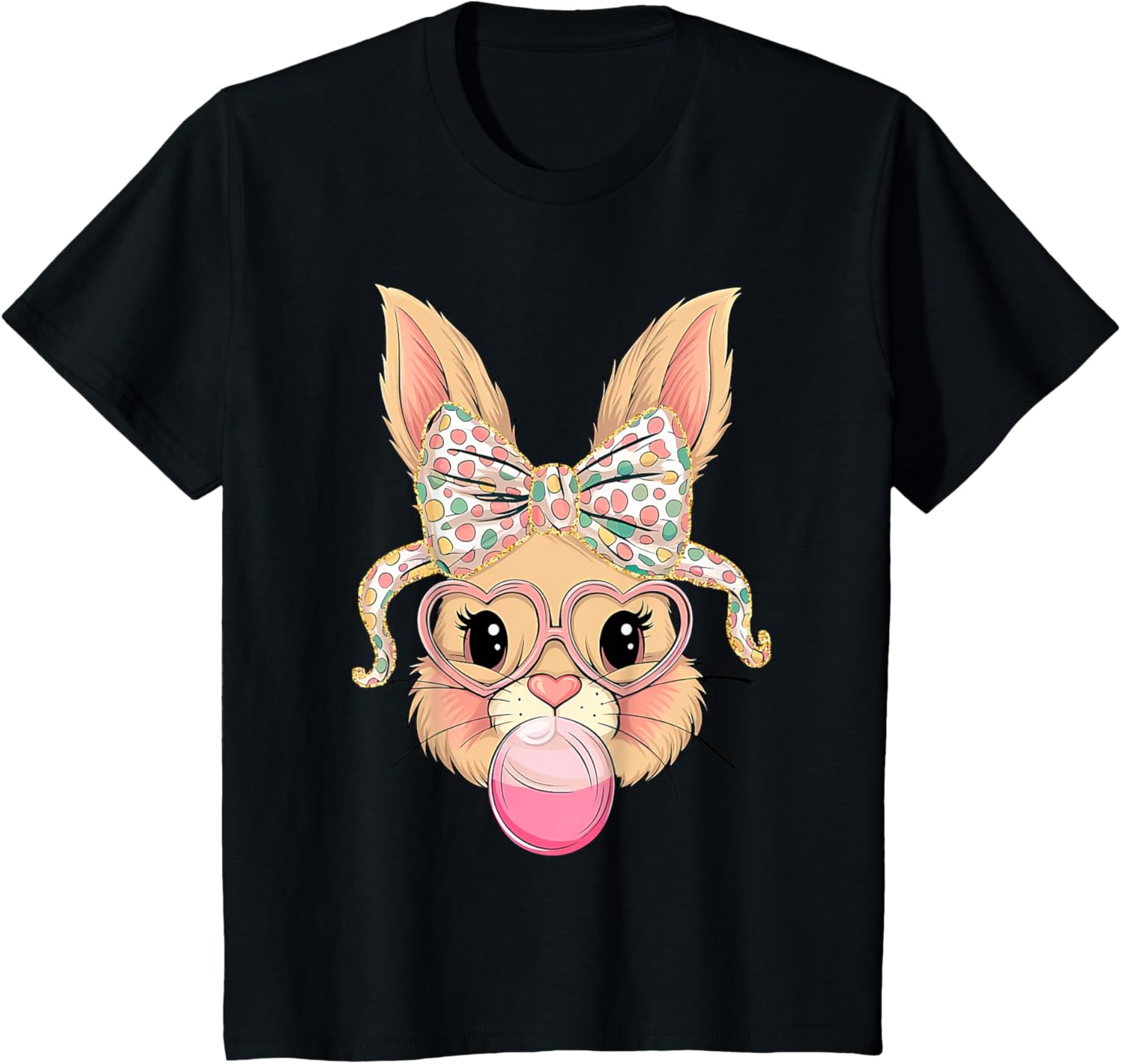 Happy Easter Bunny Spring Hunt Eggs Rabbit Coquette Bow Cute T-Shirt