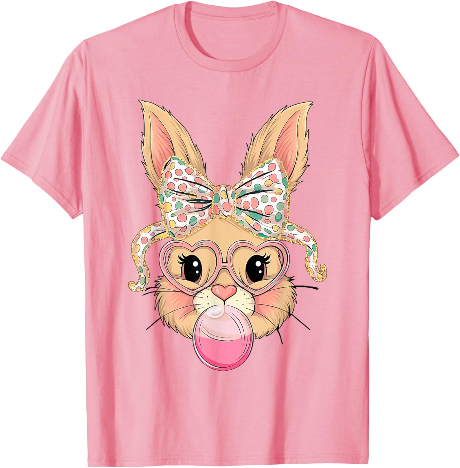 Happy Easter Bunny Spring Hunt Eggs Rabbit Coquette Bow Cute T-Shirt