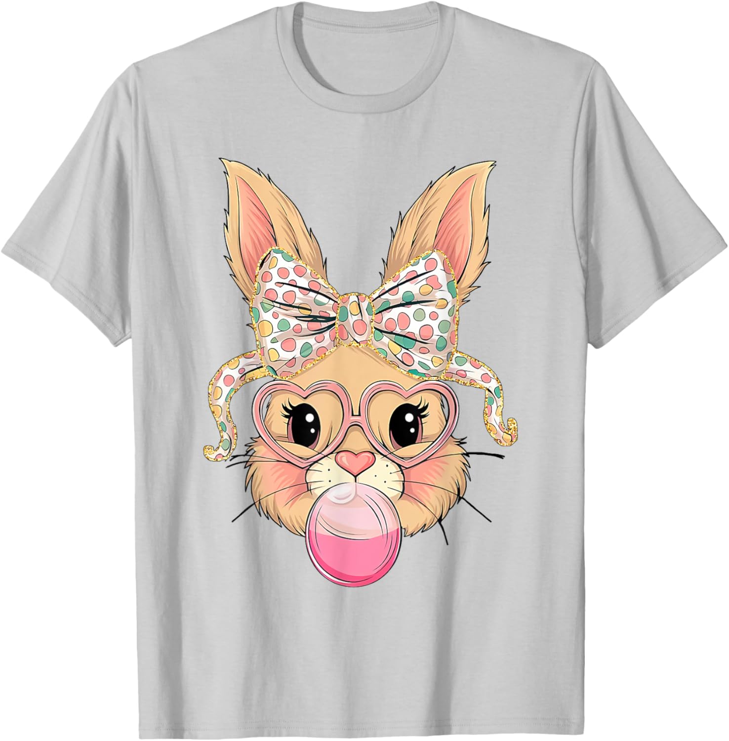 Happy Easter Bunny Spring Hunt Eggs Rabbit Coquette Bow Cute T-Shirt