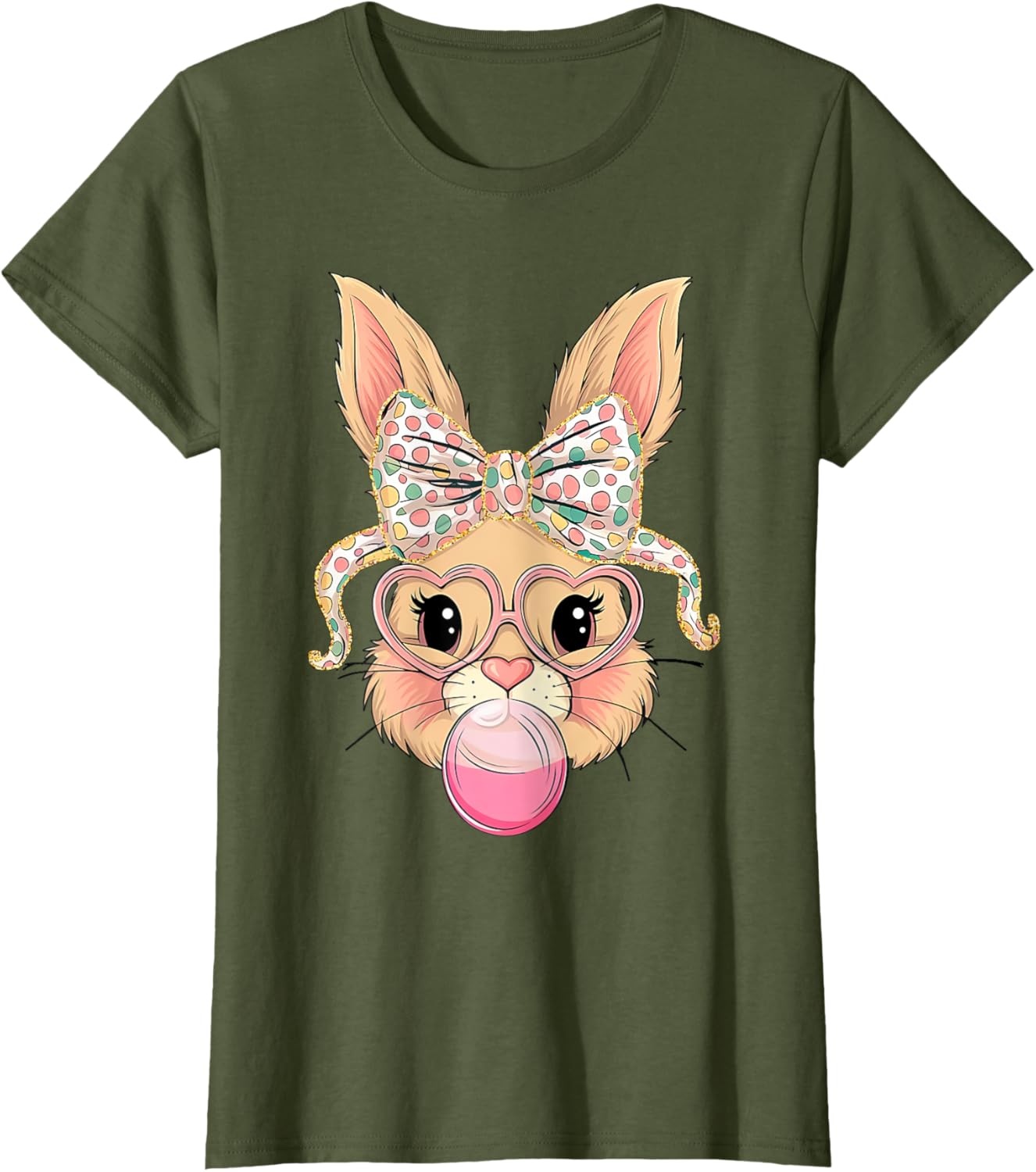 Happy Easter Bunny Spring Hunt Eggs Rabbit Coquette Bow Cute T-Shirt