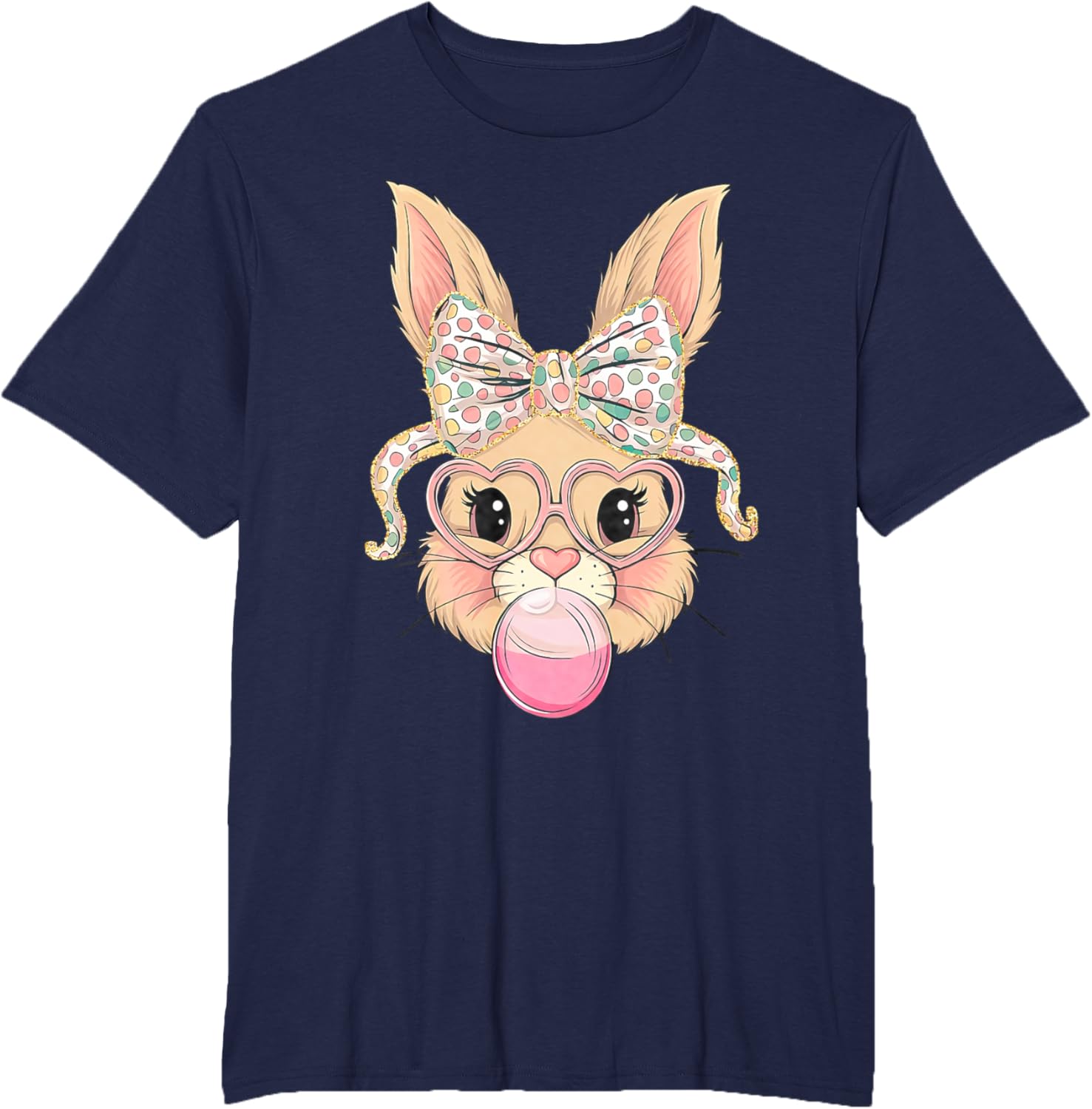 Happy Easter Bunny Spring Hunt Eggs Rabbit Coquette Bow Cute T-Shirt