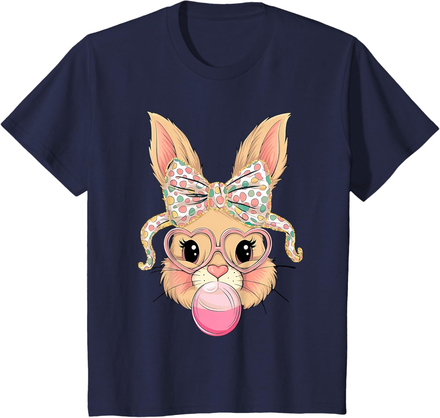 Happy Easter Bunny Spring Hunt Eggs Rabbit Coquette Bow Cute T-Shirt