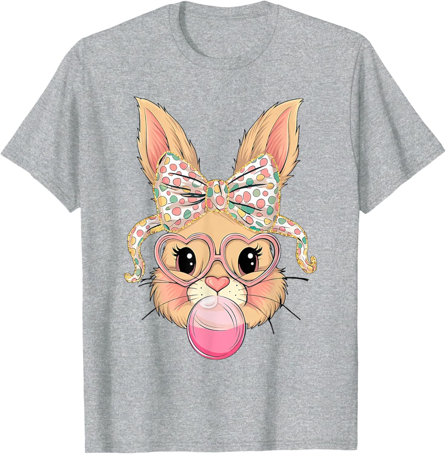 Happy Easter Bunny Spring Hunt Eggs Rabbit Coquette Bow Cute T-Shirt