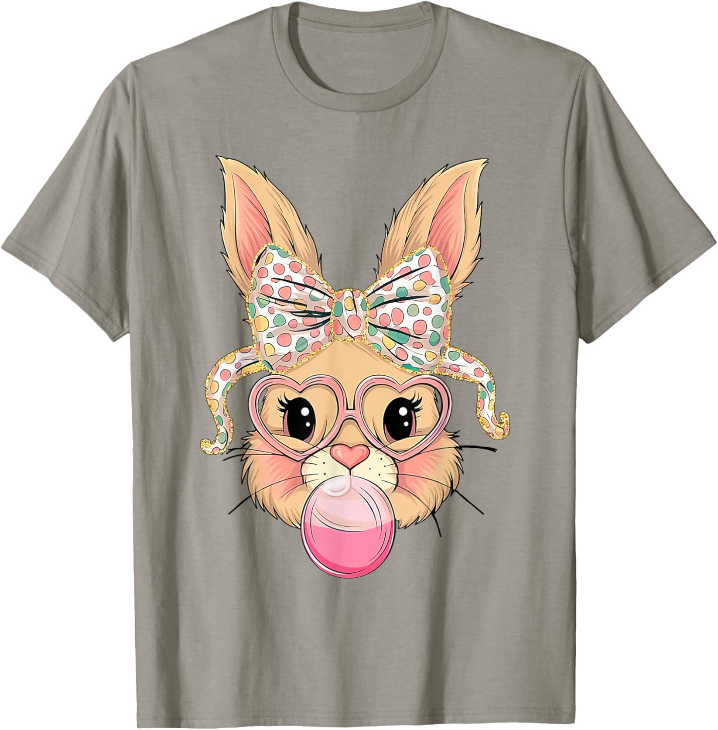 Happy Easter Bunny Spring Hunt Eggs Rabbit Coquette Bow Cute T-Shirt