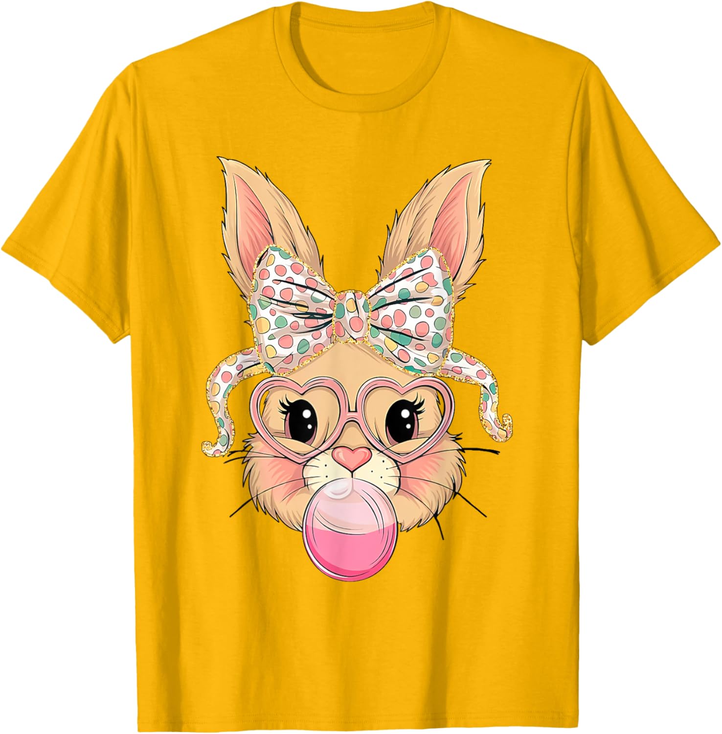 Happy Easter Bunny Spring Hunt Eggs Rabbit Coquette Bow Cute T-Shirt