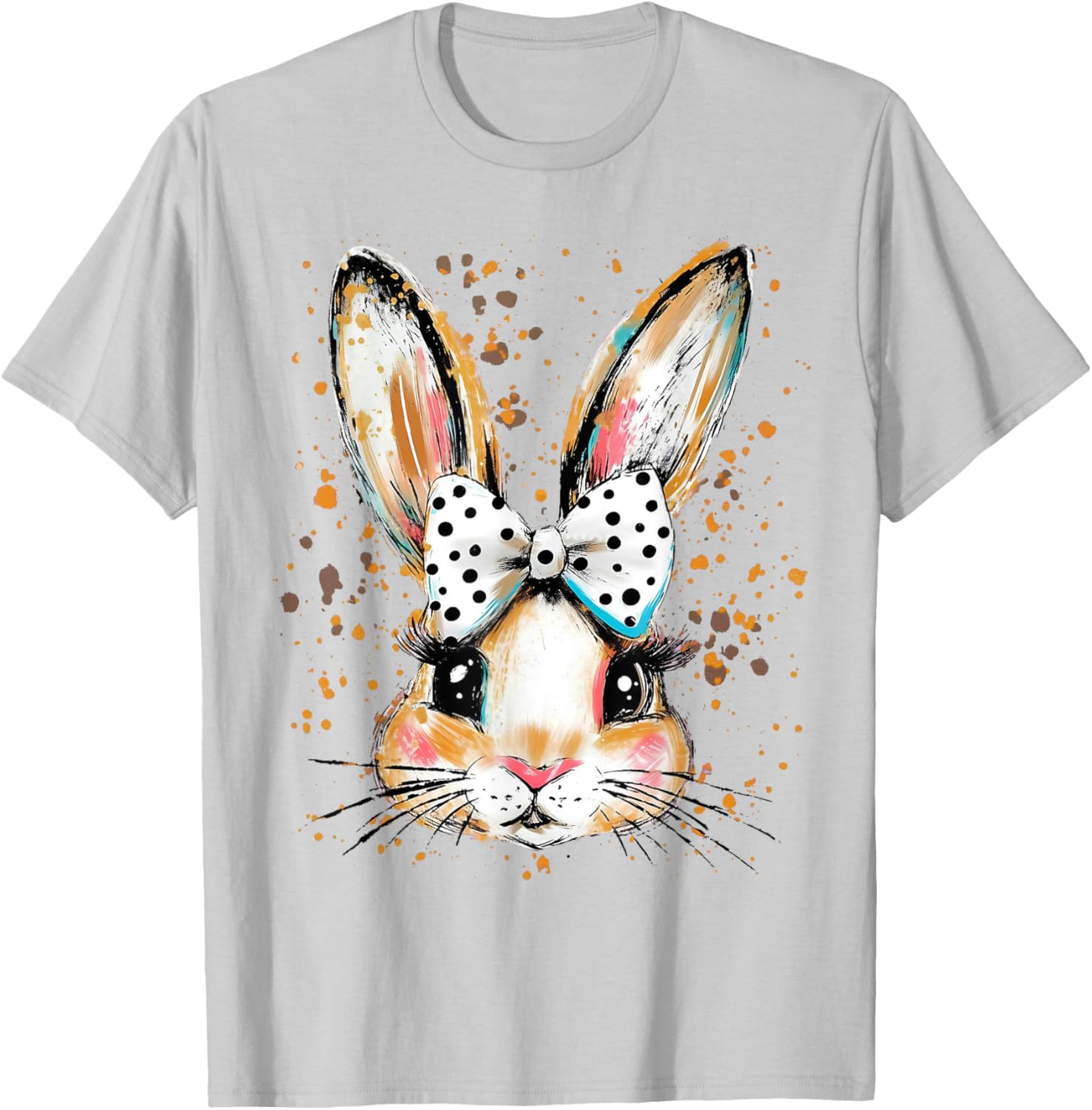 Happy Easter Bunny Spring Hunt Eggs Rabbit Coquette Bow Cute T-Shirt