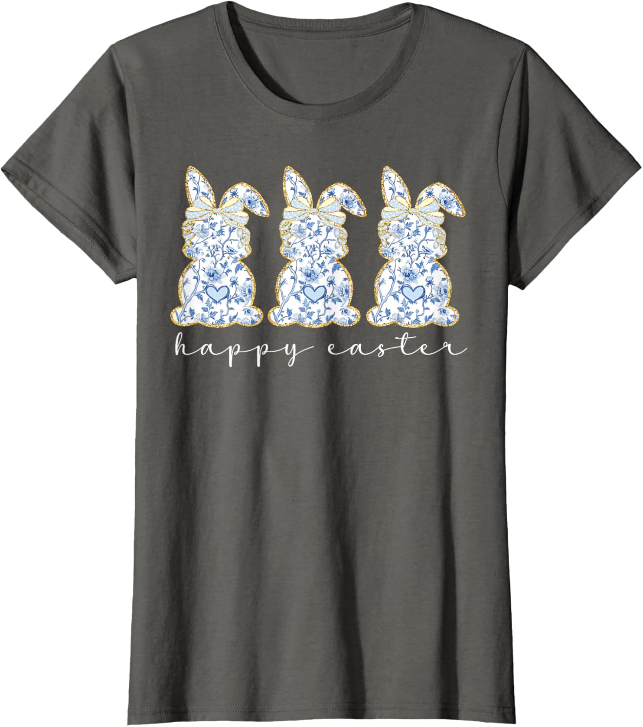 Happy Easter Bunny Spring Hunt Eggs Rabbit Coquette Bow Cute T-Shirt