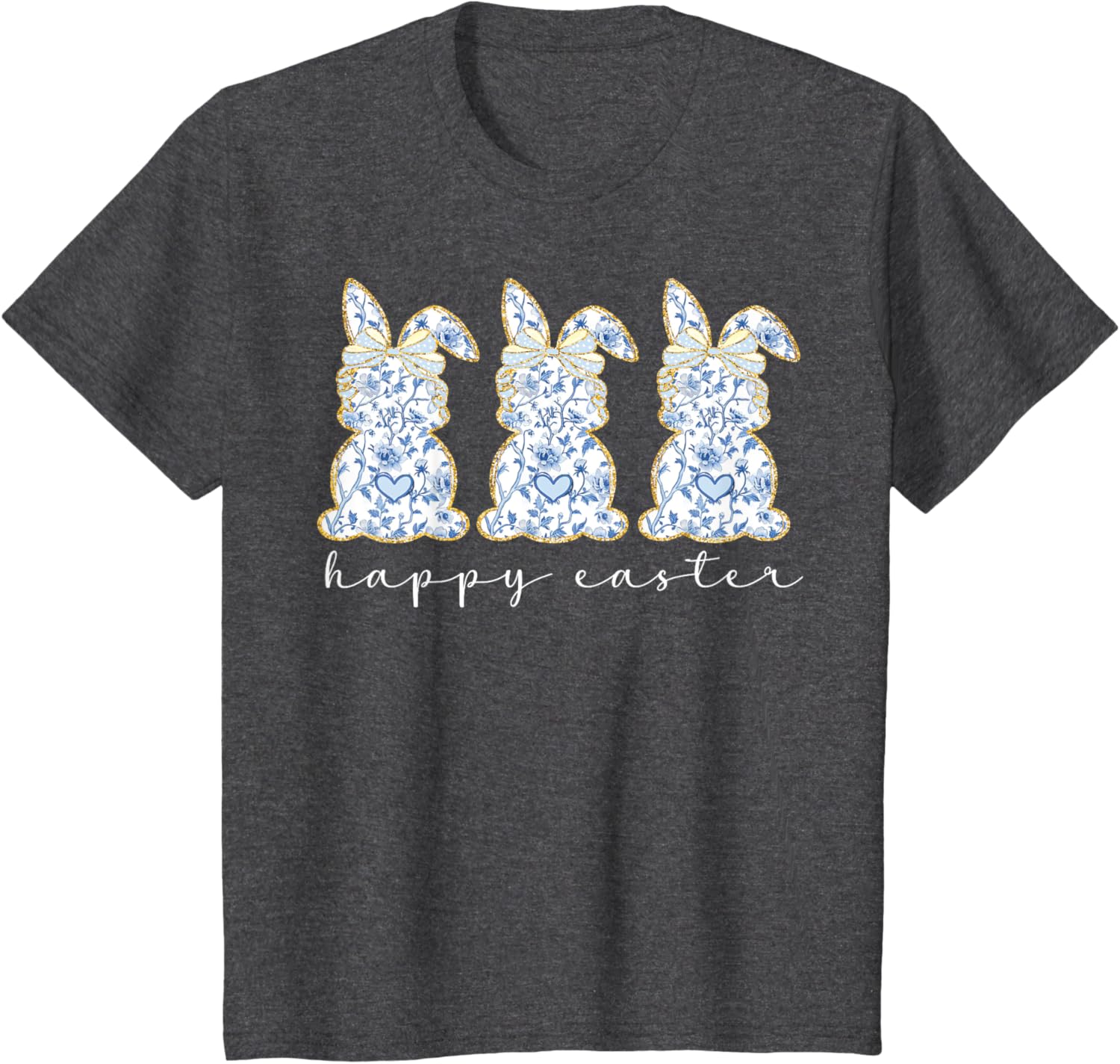 Happy Easter Bunny Spring Hunt Eggs Rabbit Coquette Bow Cute T-Shirt