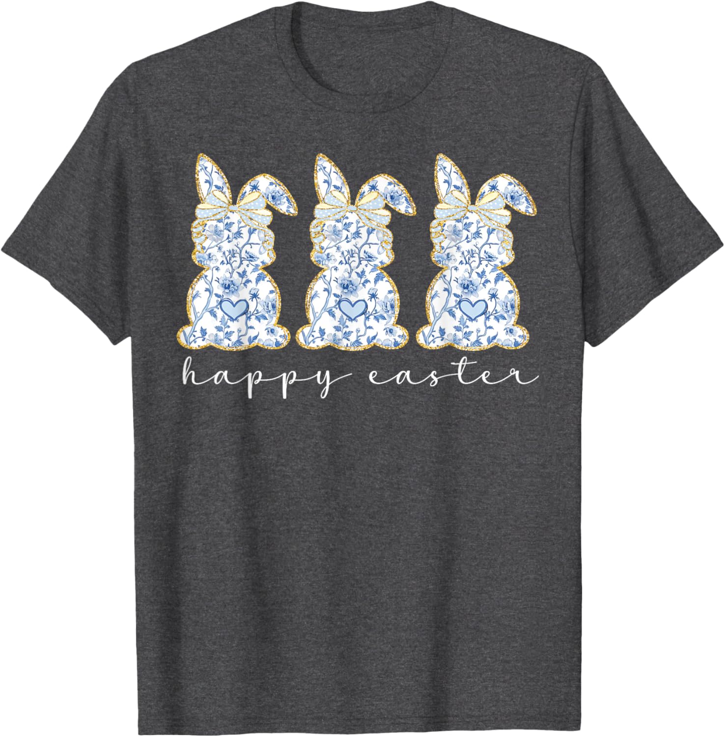 Happy Easter Bunny Spring Hunt Eggs Rabbit Coquette Bow Cute T-Shirt