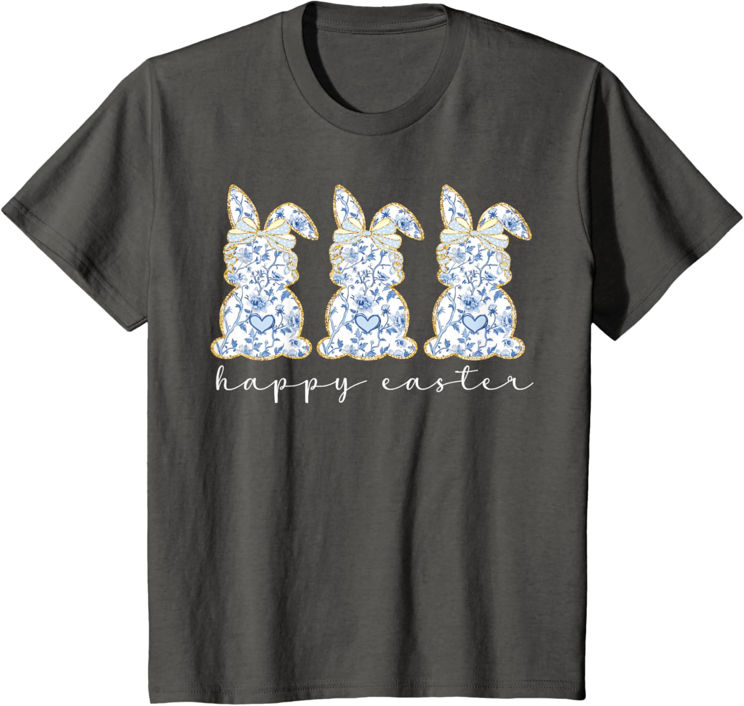 Happy Easter Bunny Spring Hunt Eggs Rabbit Coquette Bow Cute T-Shirt