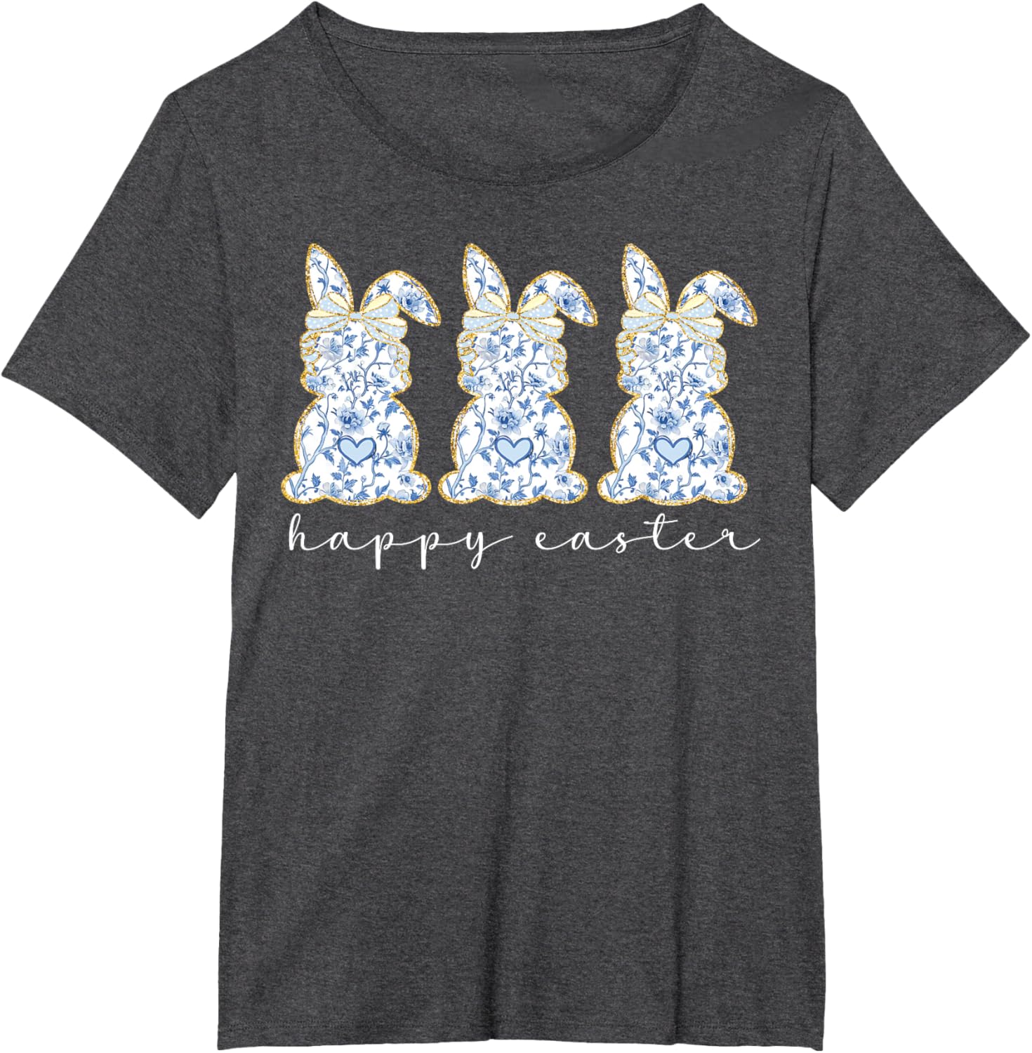 Happy Easter Bunny Spring Hunt Eggs Rabbit Coquette Bow Cute T-Shirt