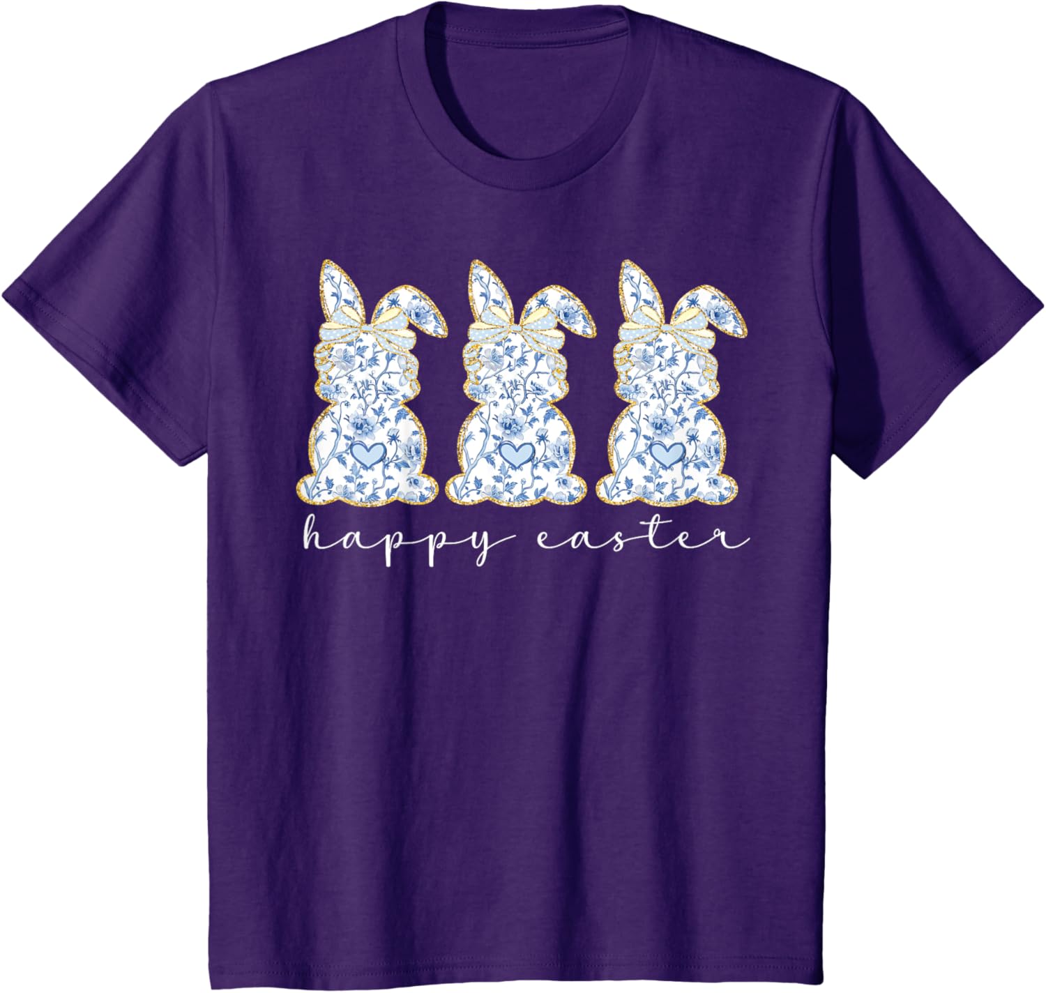 Happy Easter Bunny Spring Hunt Eggs Rabbit Coquette Bow Cute T-Shirt