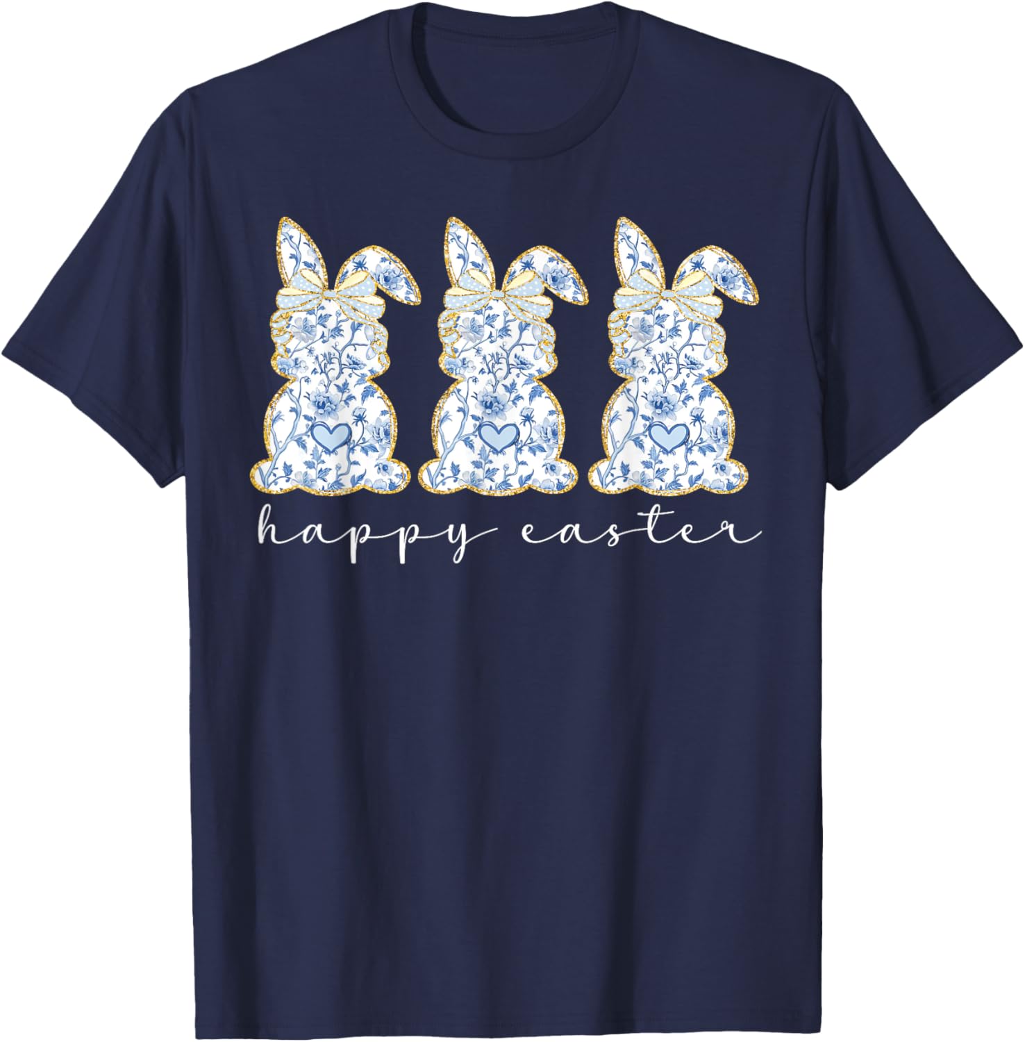 Happy Easter Bunny Spring Hunt Eggs Rabbit Coquette Bow Cute T-Shirt