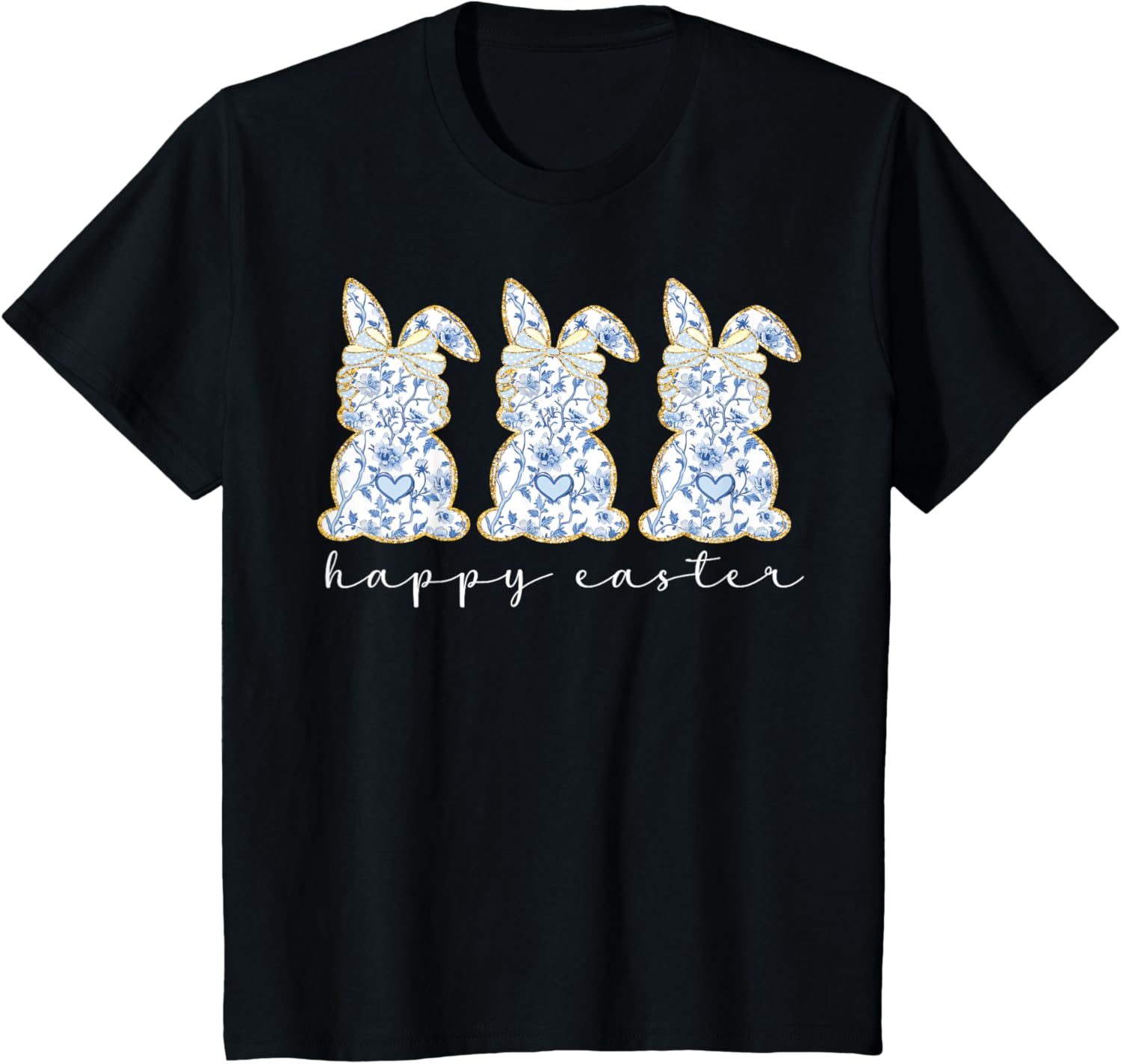 Happy Easter Bunny Spring Hunt Eggs Rabbit Coquette Bow Cute T-Shirt