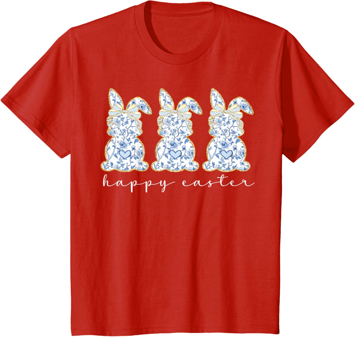 Happy Easter Bunny Spring Hunt Eggs Rabbit Coquette Bow Cute T-Shirt