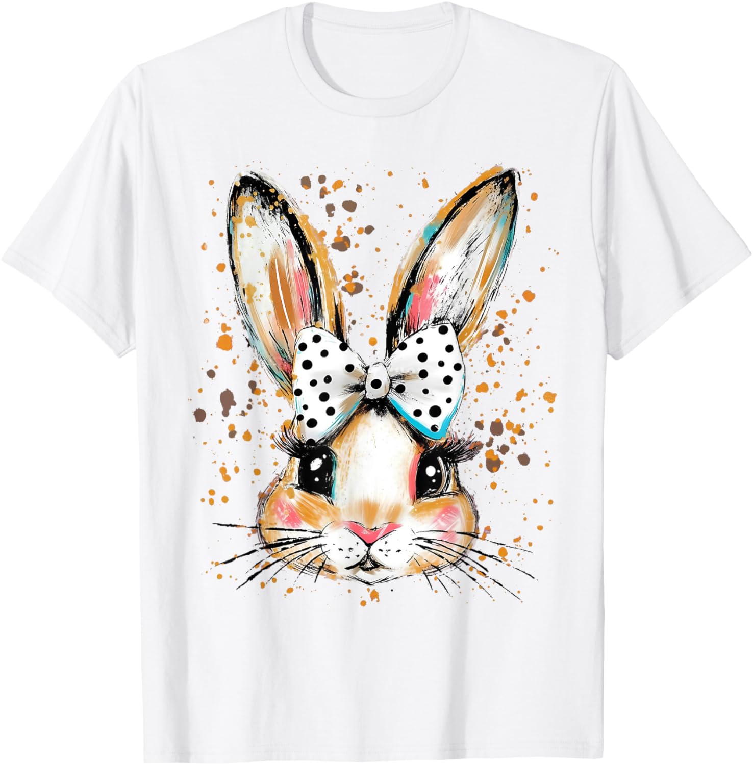 Happy Easter Bunny Spring Hunt Eggs Rabbit Coquette Bow Cute T-Shirt