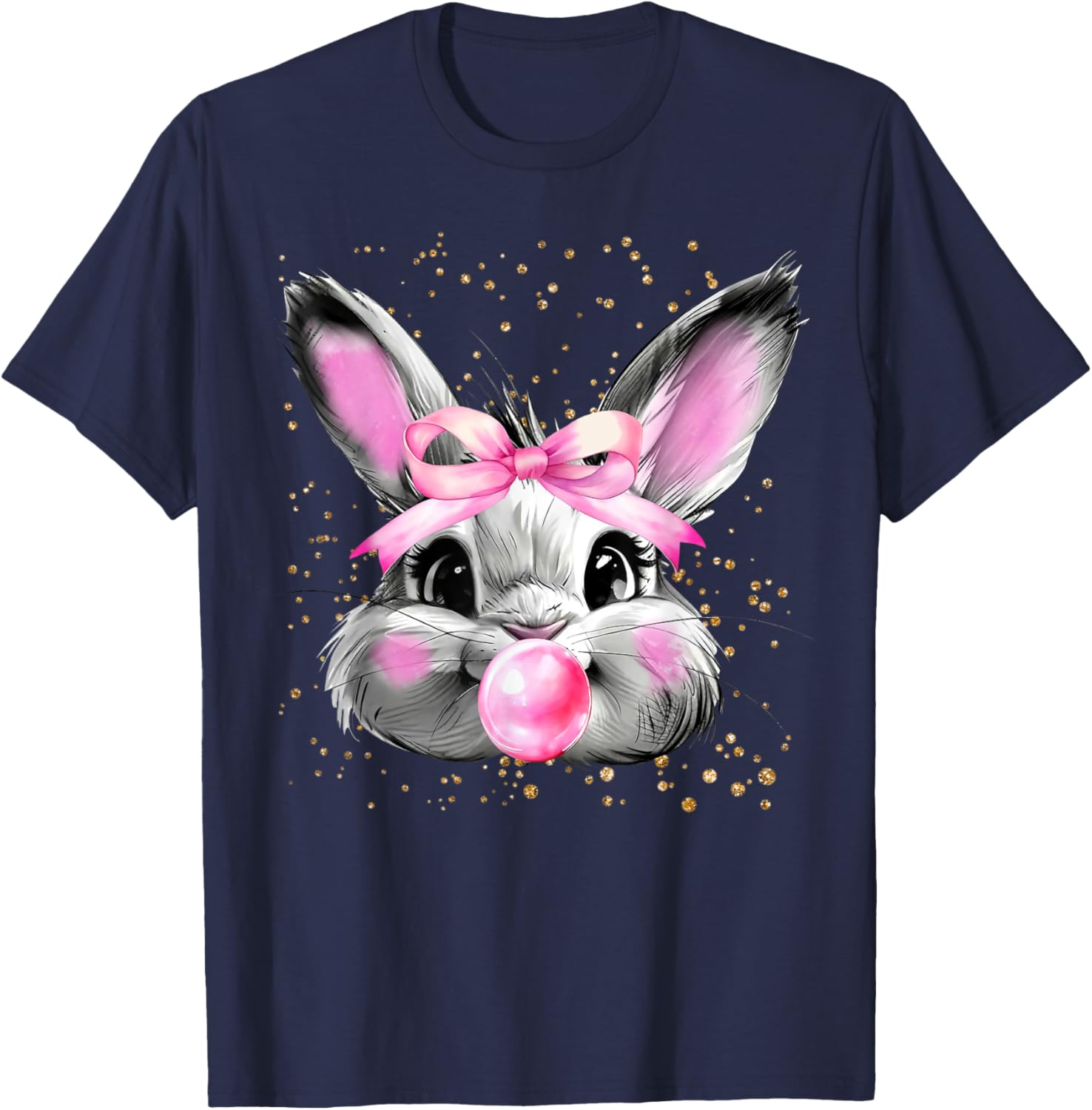 Happy Easter Bunny Spring Hunt Eggs Rabbit Coquette Bow Cute T-Shirt