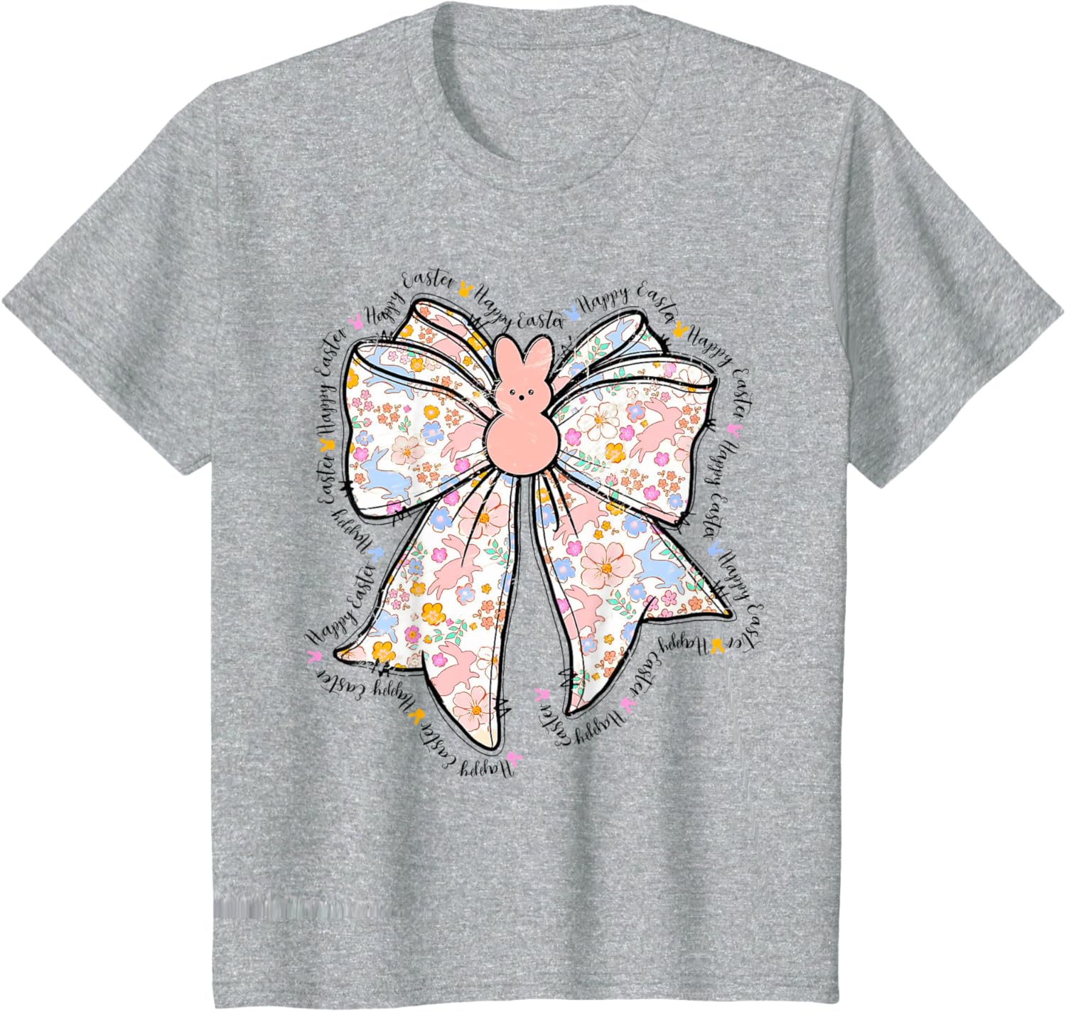 Happy Easter Bunny Spring Hunt Eggs Rabbit Coquette Bow Cute T-Shirt