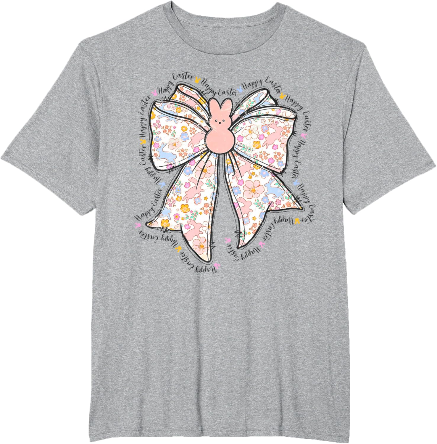 Happy Easter Bunny Spring Hunt Eggs Rabbit Coquette Bow Cute T-Shirt