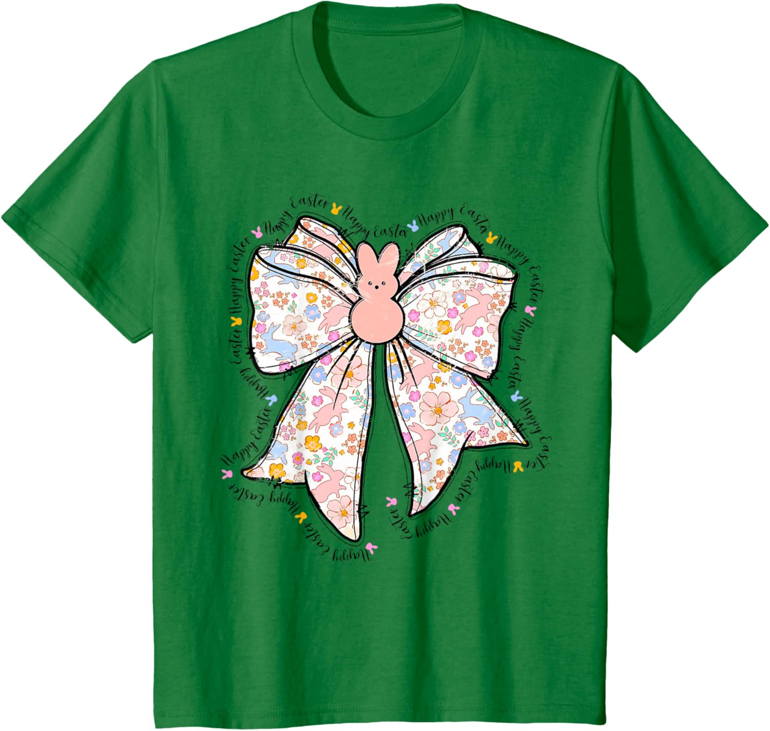 Happy Easter Bunny Spring Hunt Eggs Rabbit Coquette Bow Cute T-Shirt