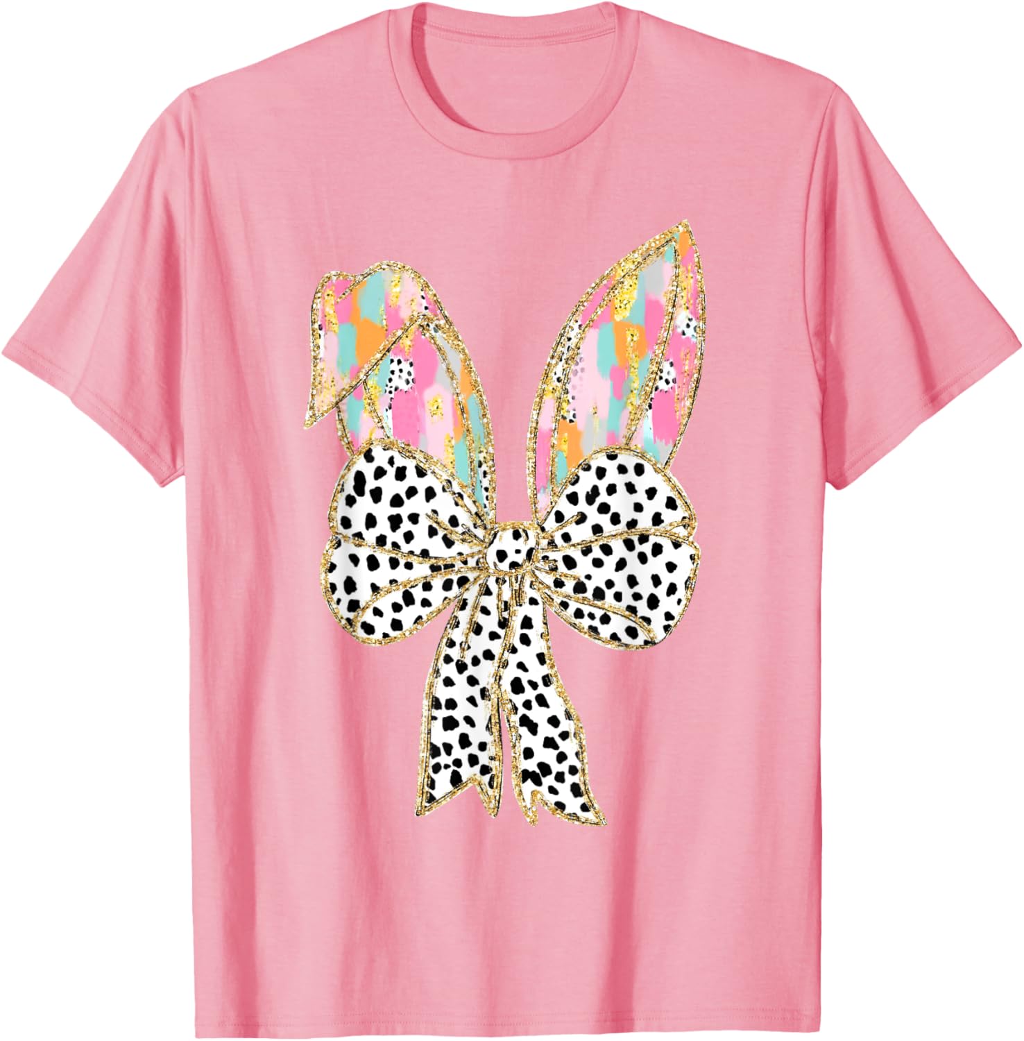 Happy Easter Bunny Spring Hunt Eggs Rabbit Coquette Bow Cute T-Shirt