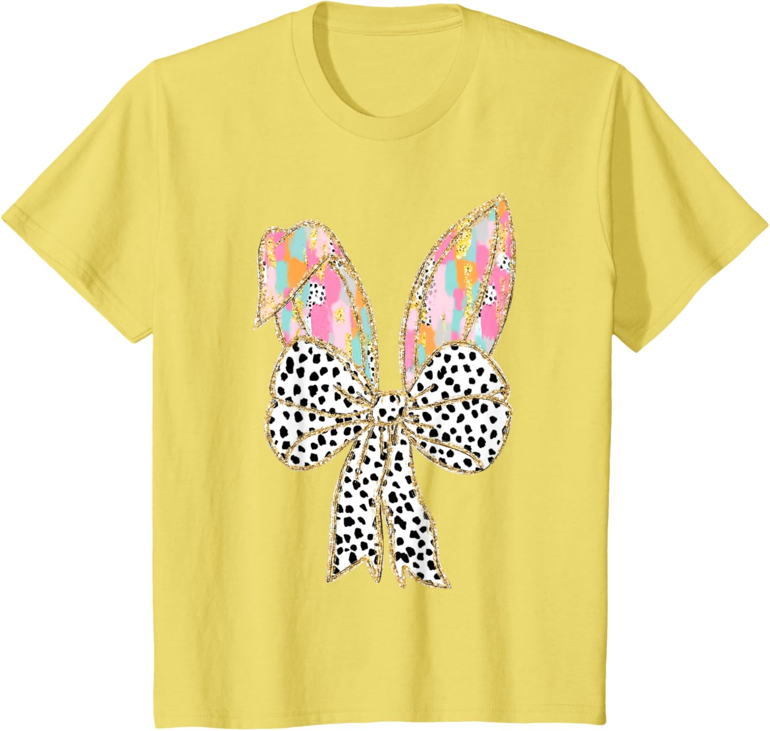 Happy Easter Bunny Spring Hunt Eggs Rabbit Coquette Bow Cute T-Shirt