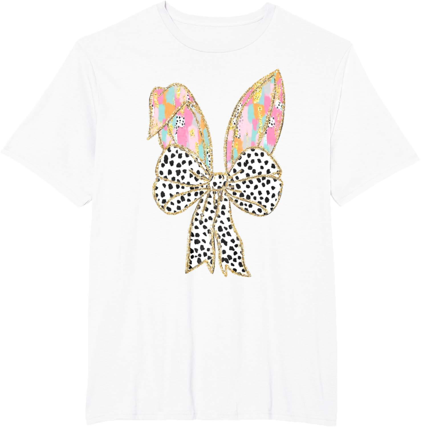 Happy Easter Bunny Spring Hunt Eggs Rabbit Coquette Bow Cute T-Shirt