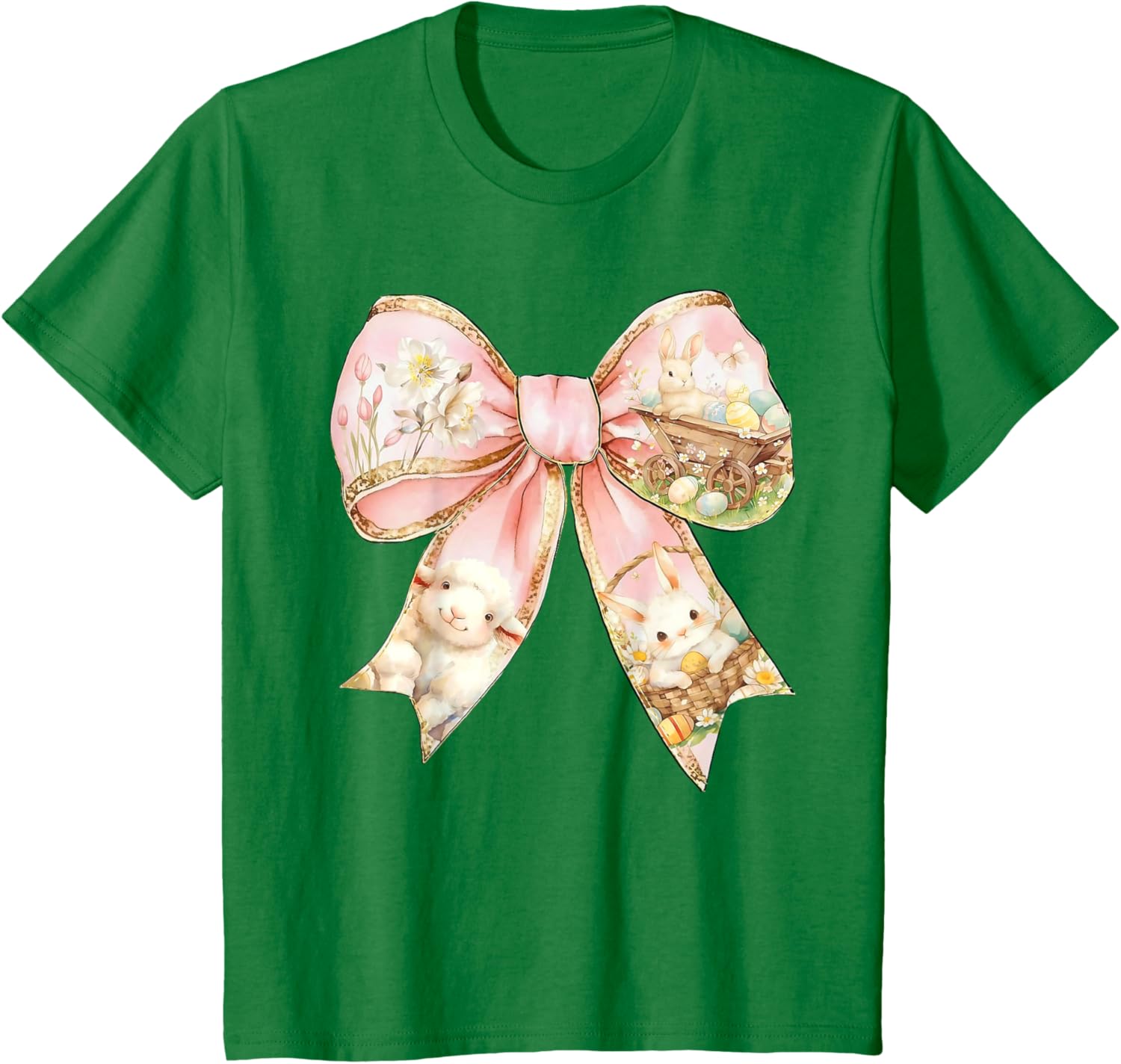 Happy Easter Bunny Spring Hunt Eggs Rabbit Coquette Bow Cute T-Shirt