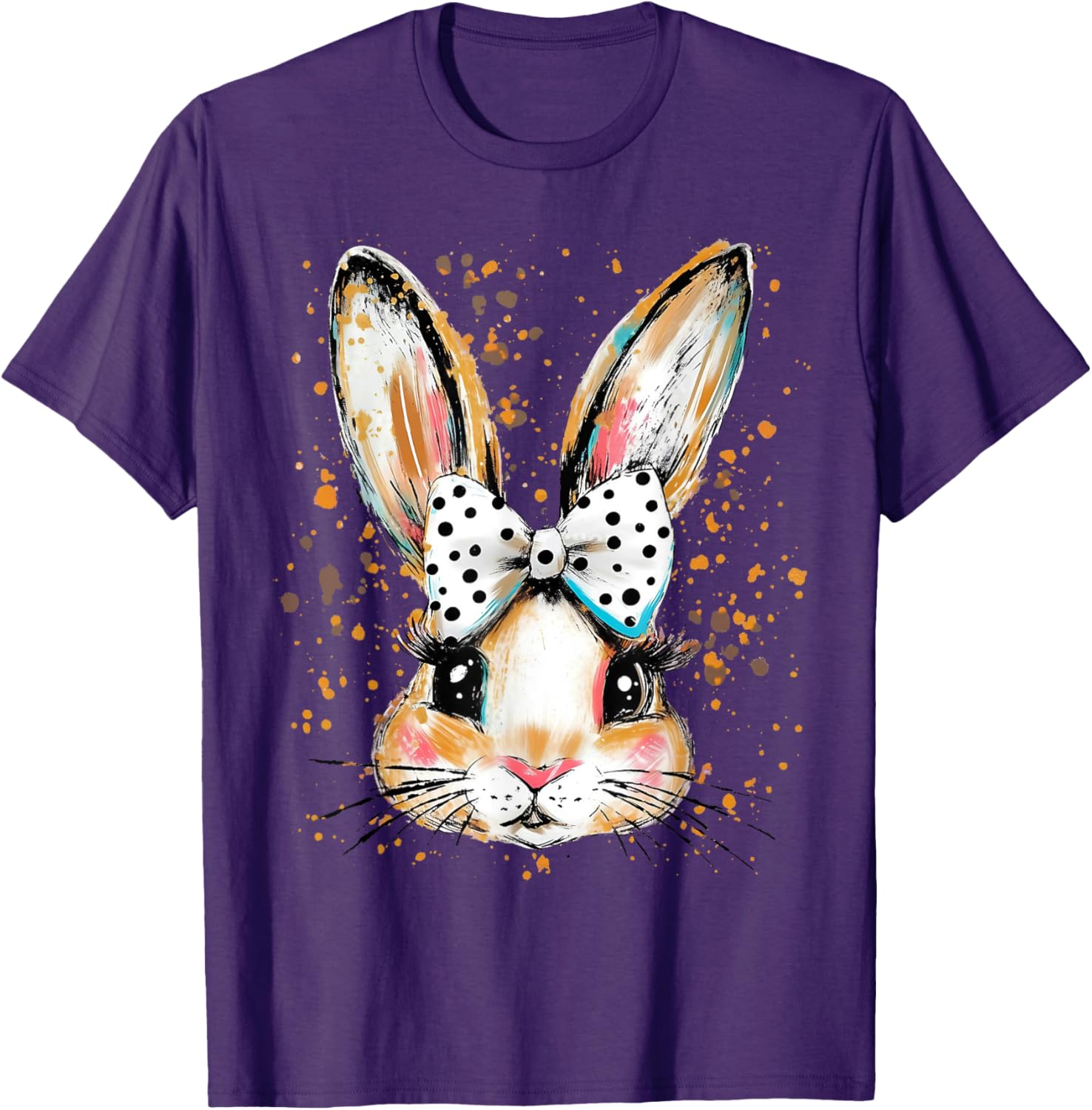 Happy Easter Bunny Spring Hunt Eggs Rabbit Coquette Bow Cute T-Shirt