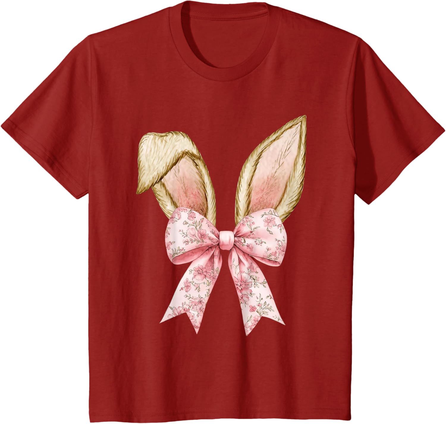 Happy Easter Bunny Spring Hunt Eggs Rabbit Coquette Bow Cute T-Shirt