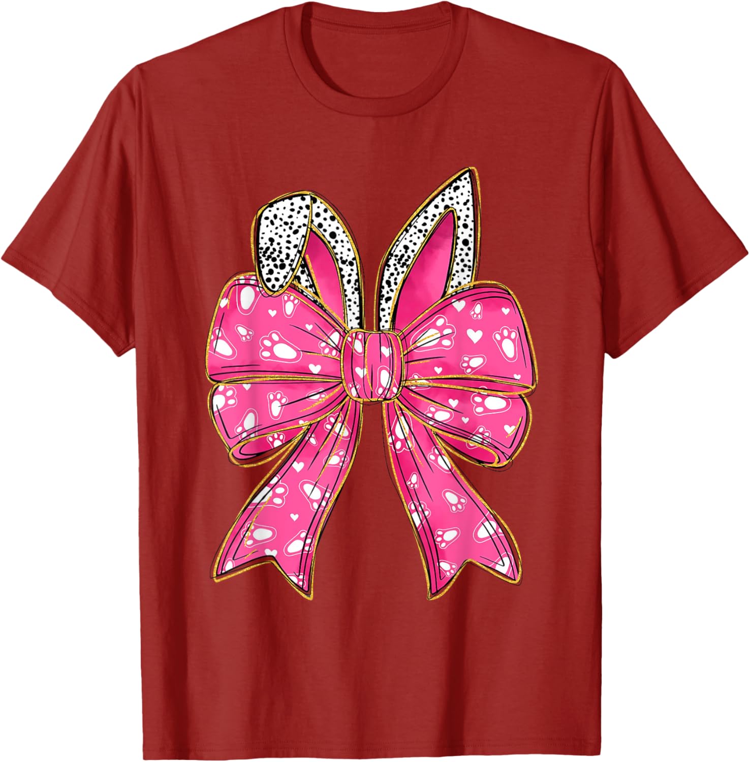 Happy Easter Bunny Spring Hunt Eggs Rabbit Coquette Bow Cute T-Shirt