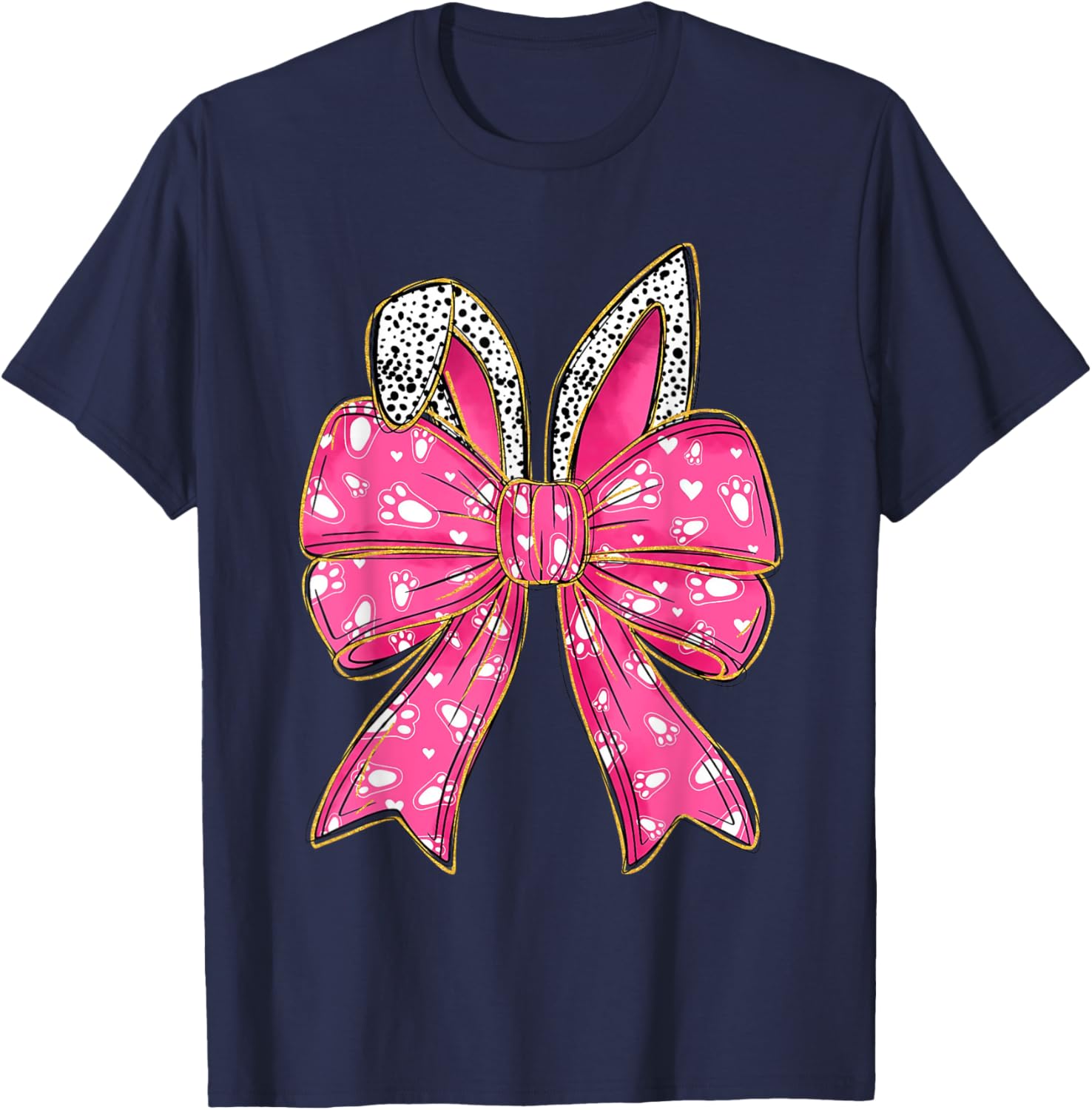 Happy Easter Bunny Spring Hunt Eggs Rabbit Coquette Bow Cute T-Shirt