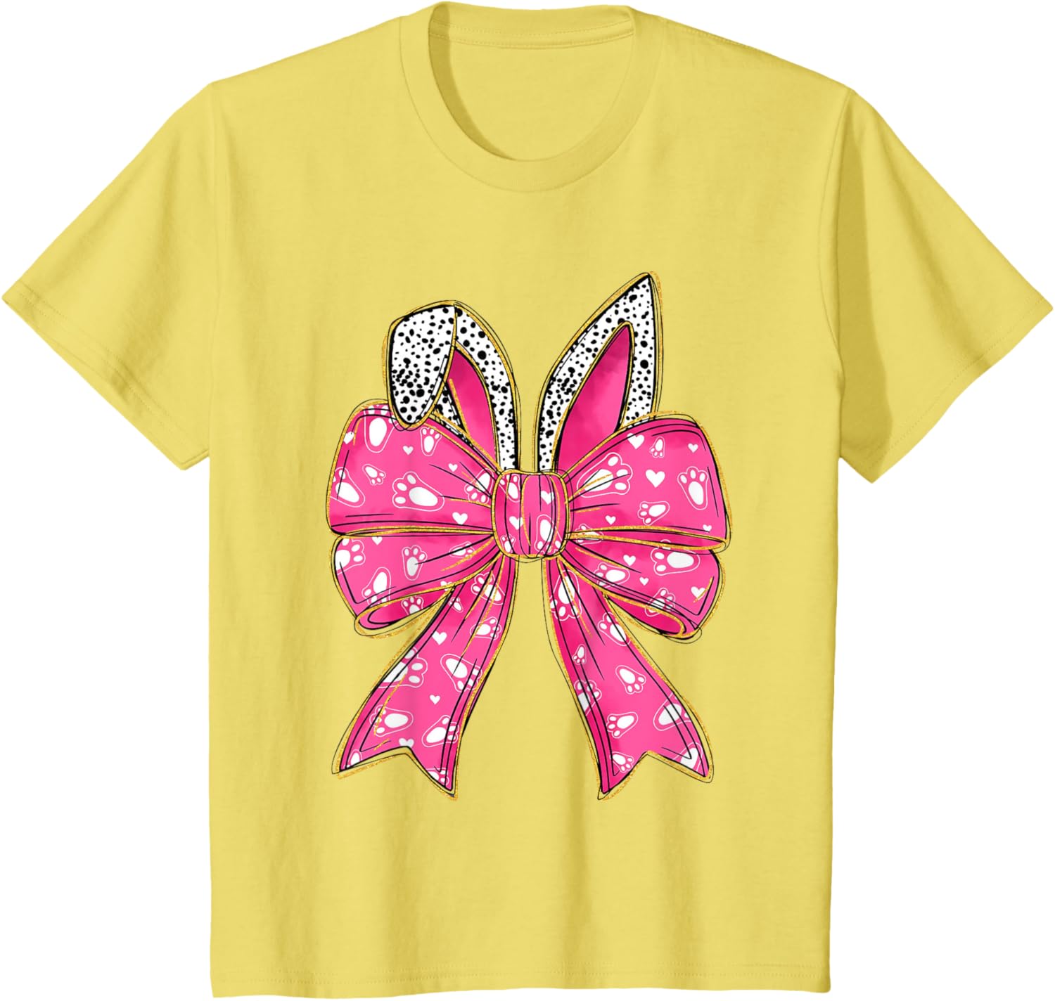 Happy Easter Bunny Spring Hunt Eggs Rabbit Coquette Bow Cute T-Shirt