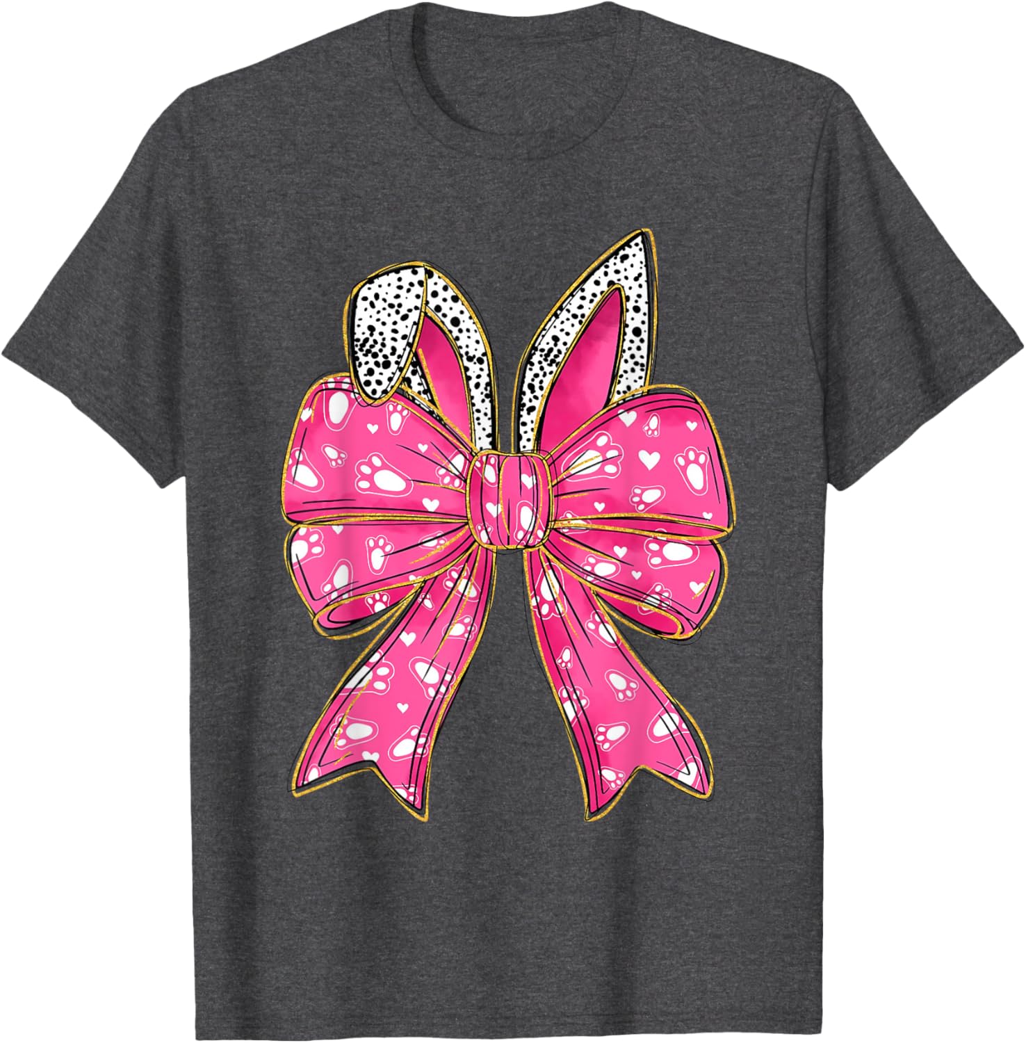 Happy Easter Bunny Spring Hunt Eggs Rabbit Coquette Bow Cute T-Shirt