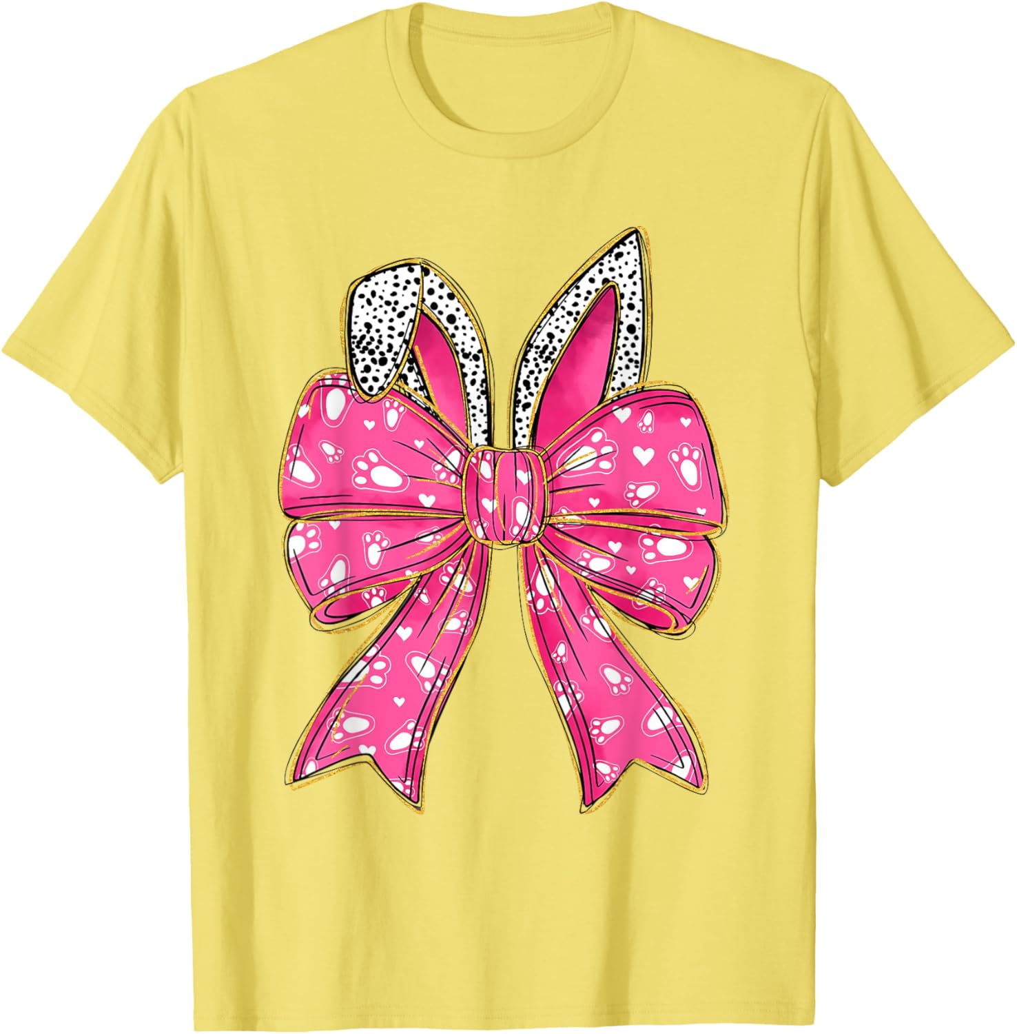 Happy Easter Bunny Spring Hunt Eggs Rabbit Coquette Bow Cute T-Shirt